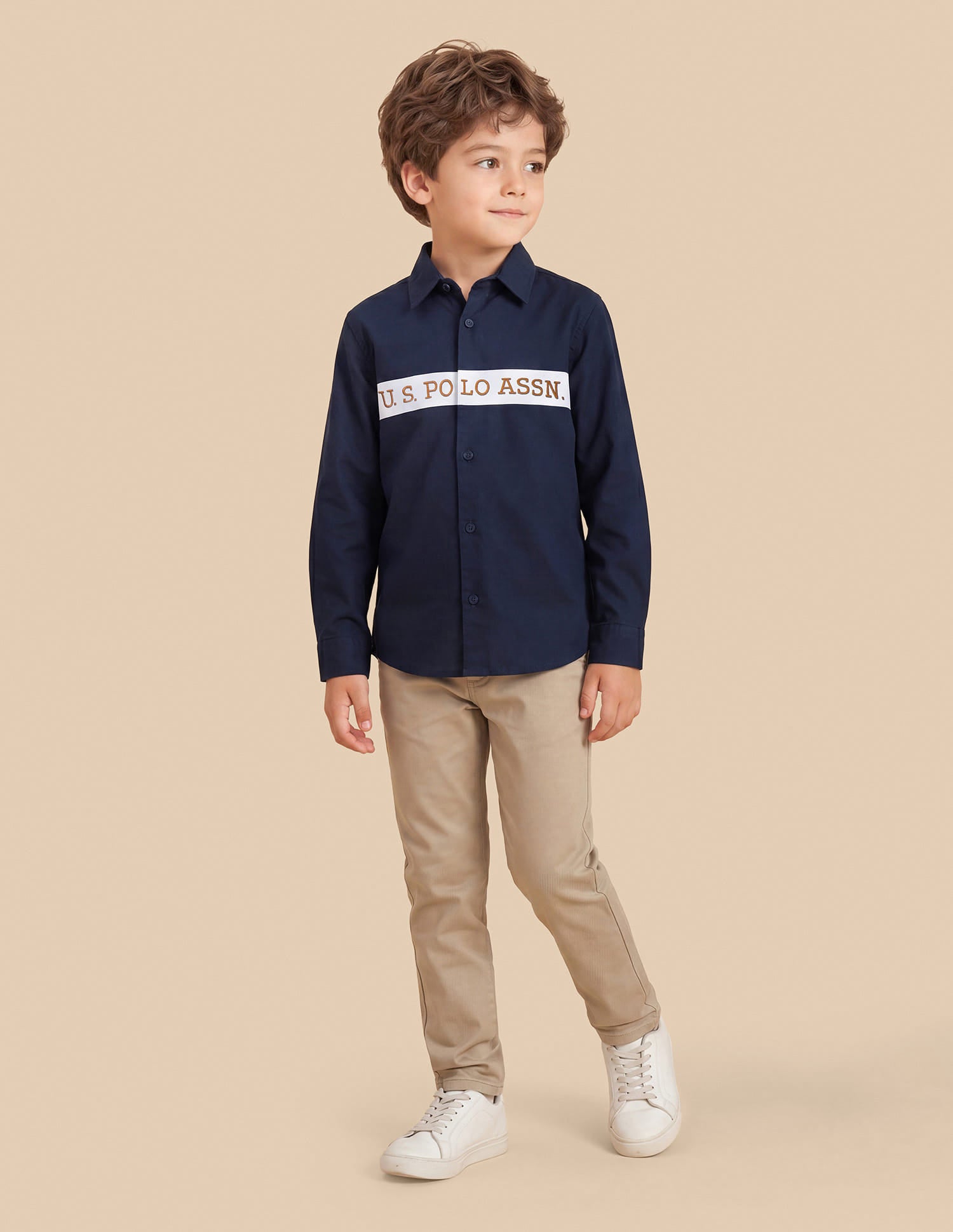 Colourblocked Regular Fit Shirt Navy - U.S. Polo Assn. India | Large