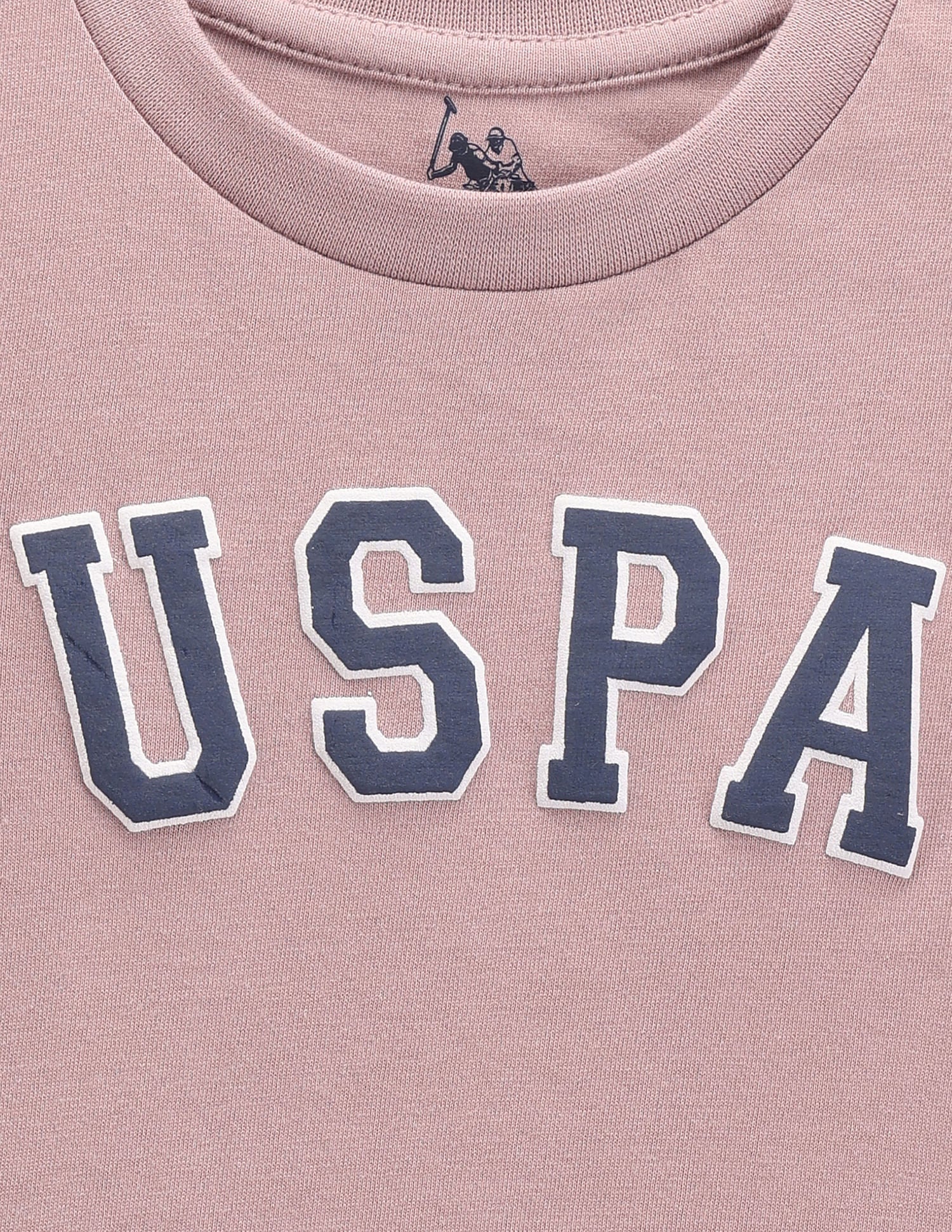 Boys Typographic Print Cotton T-Shirt Dusty Pink - U.S. POLO ASSN. | Large