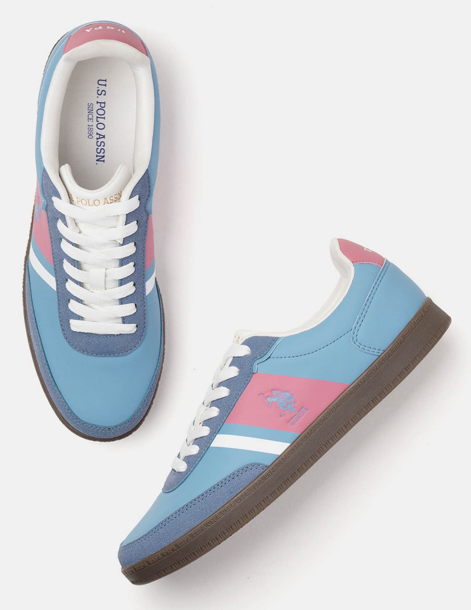 Men Hilton Colour Blocked Sneakers Blue - U.S. Polo Assn. India | Large