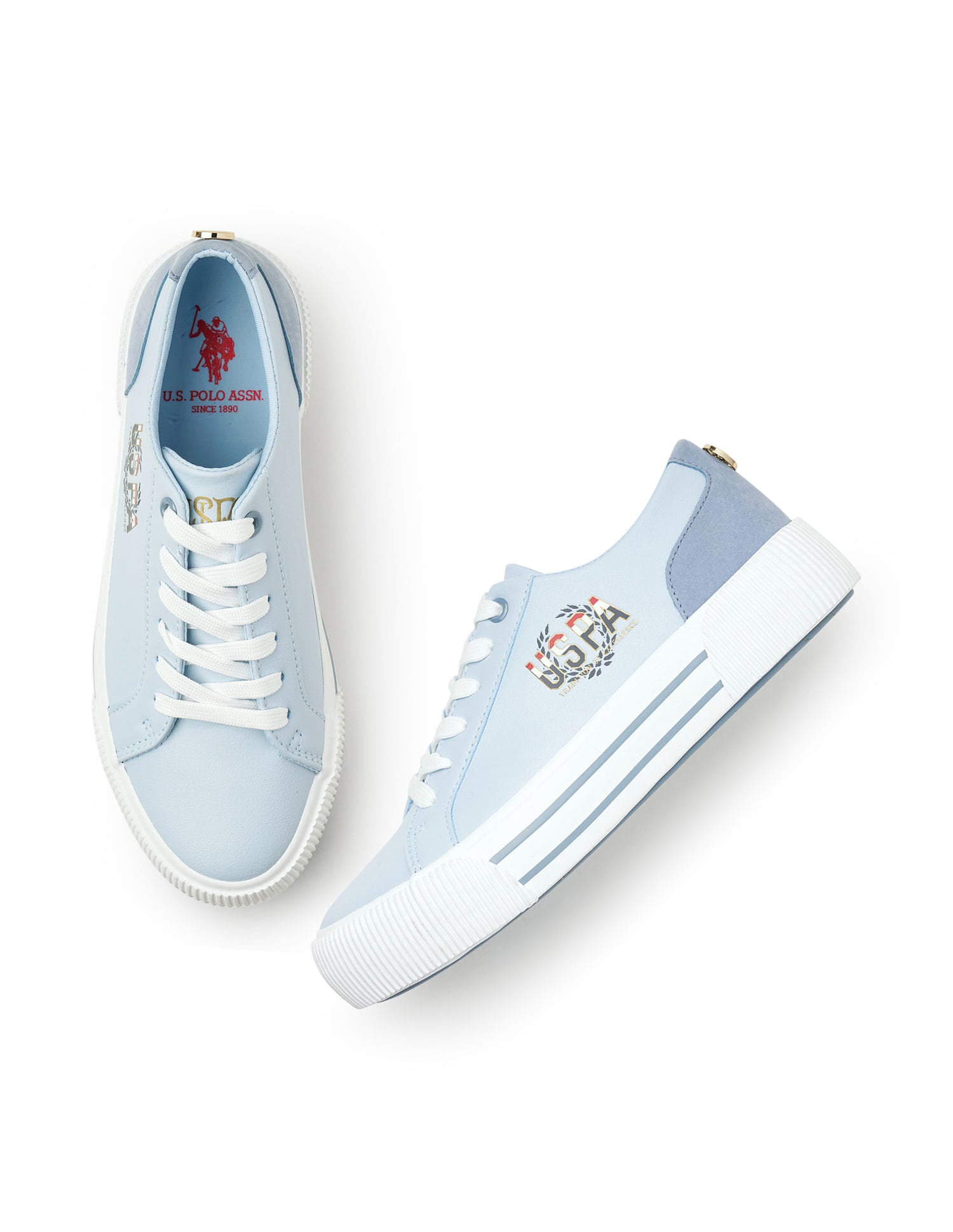 Women Hollie Colour Block Sneakers Blue - U.S. Polo Assn. India | Large