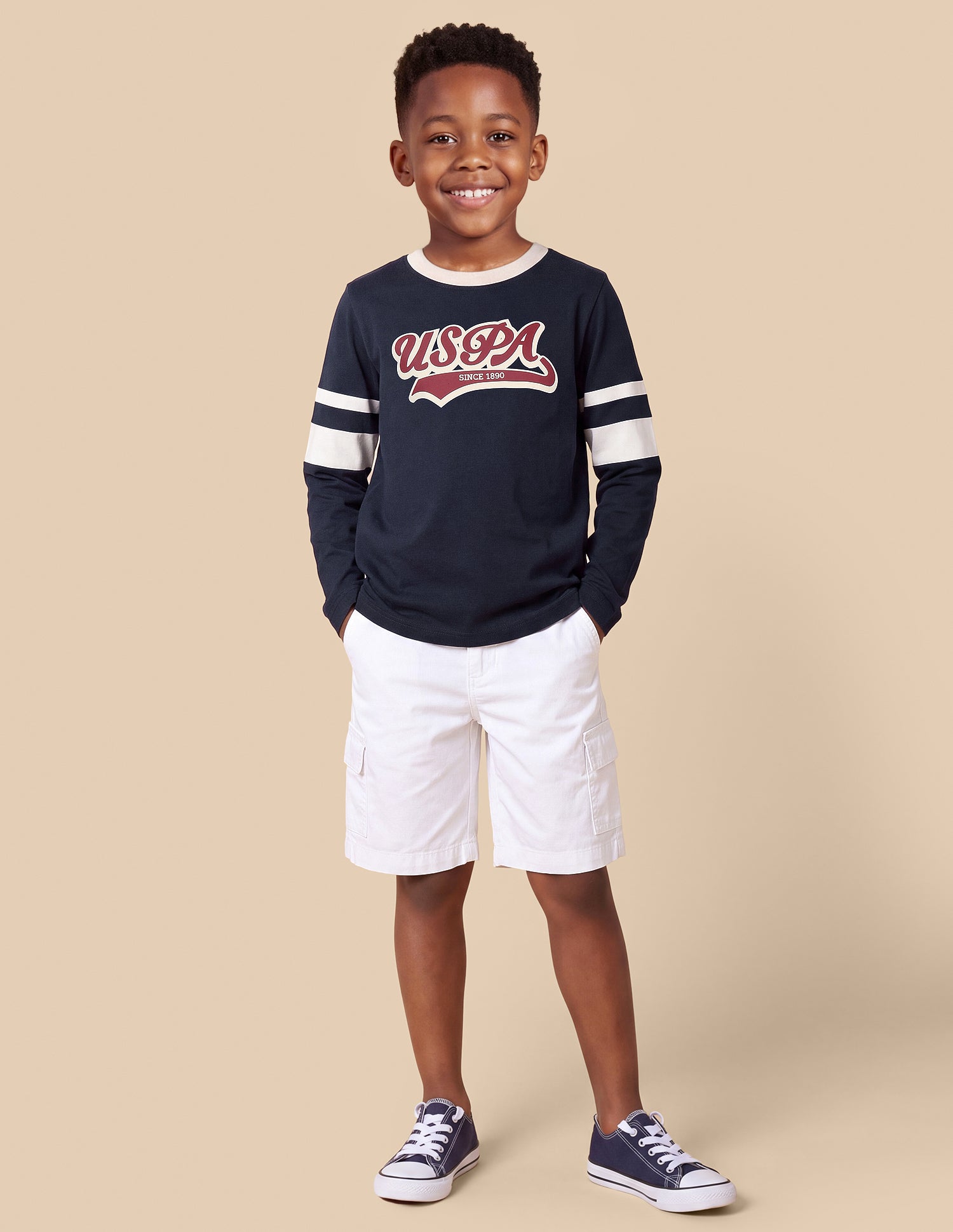 Brand Printed Regular Fit T-Shirt Navy - U.S. Polo Assn. India | Large