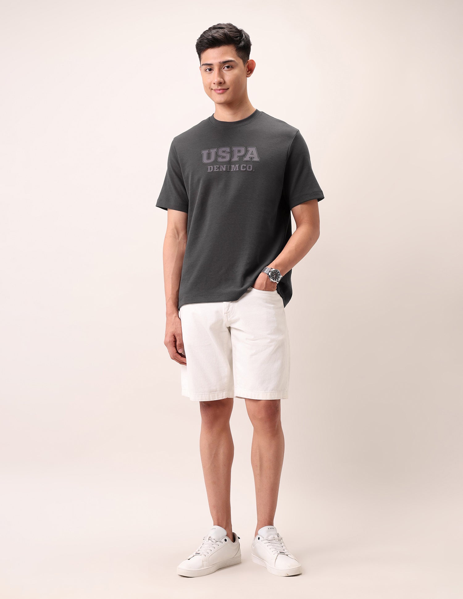 Relaxed Fit Outdoor T-Shirt Dark Grey - U.S. Polo Assn. India | Large