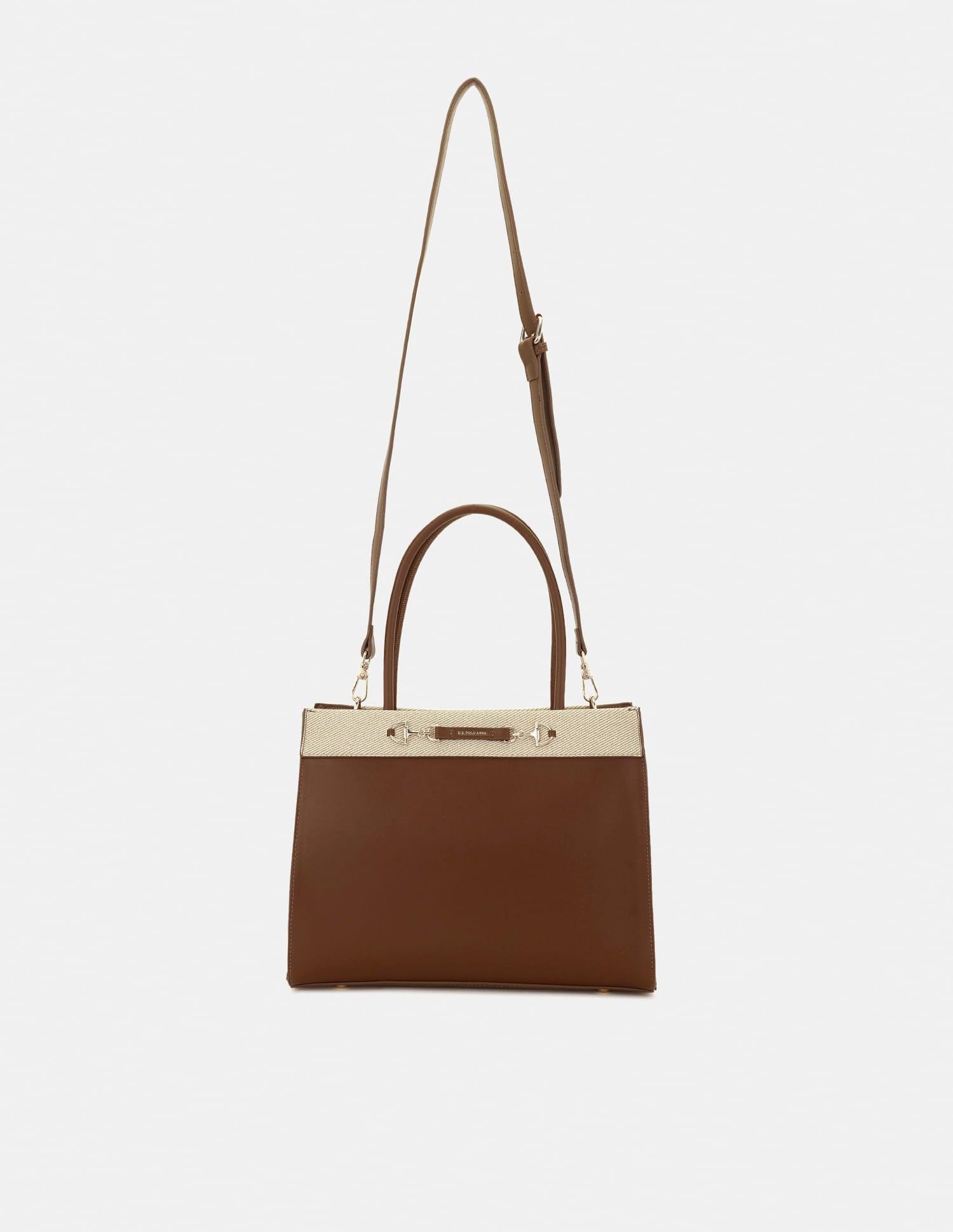 Alina 2.0 Colourblocked Satchel Handbag Brown - U.S. Polo Assn. India | Large