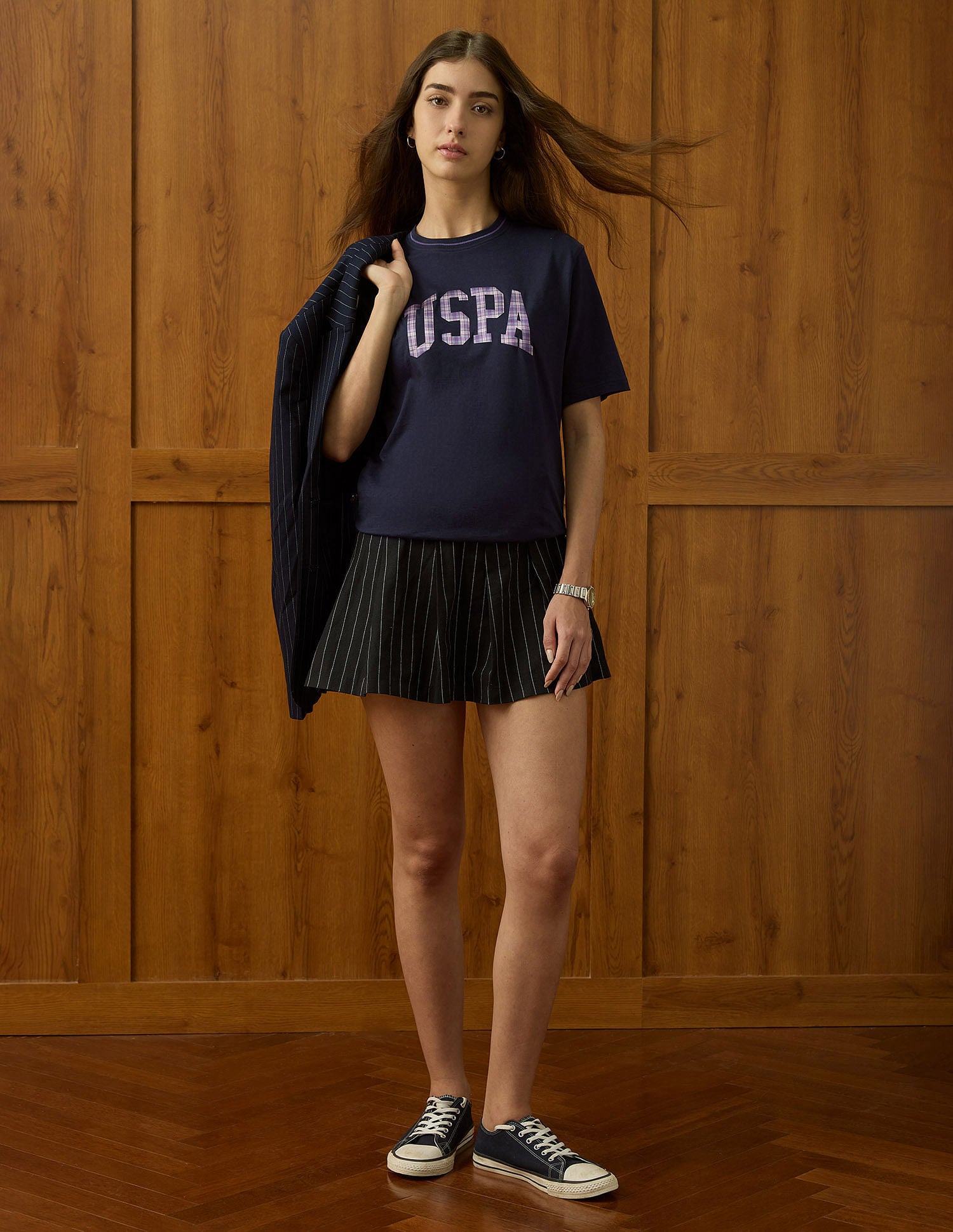 Crew Neck Boxy Fit Tshirt With Patch Embroidery Navy - U.S. POLO ASSN. | Large