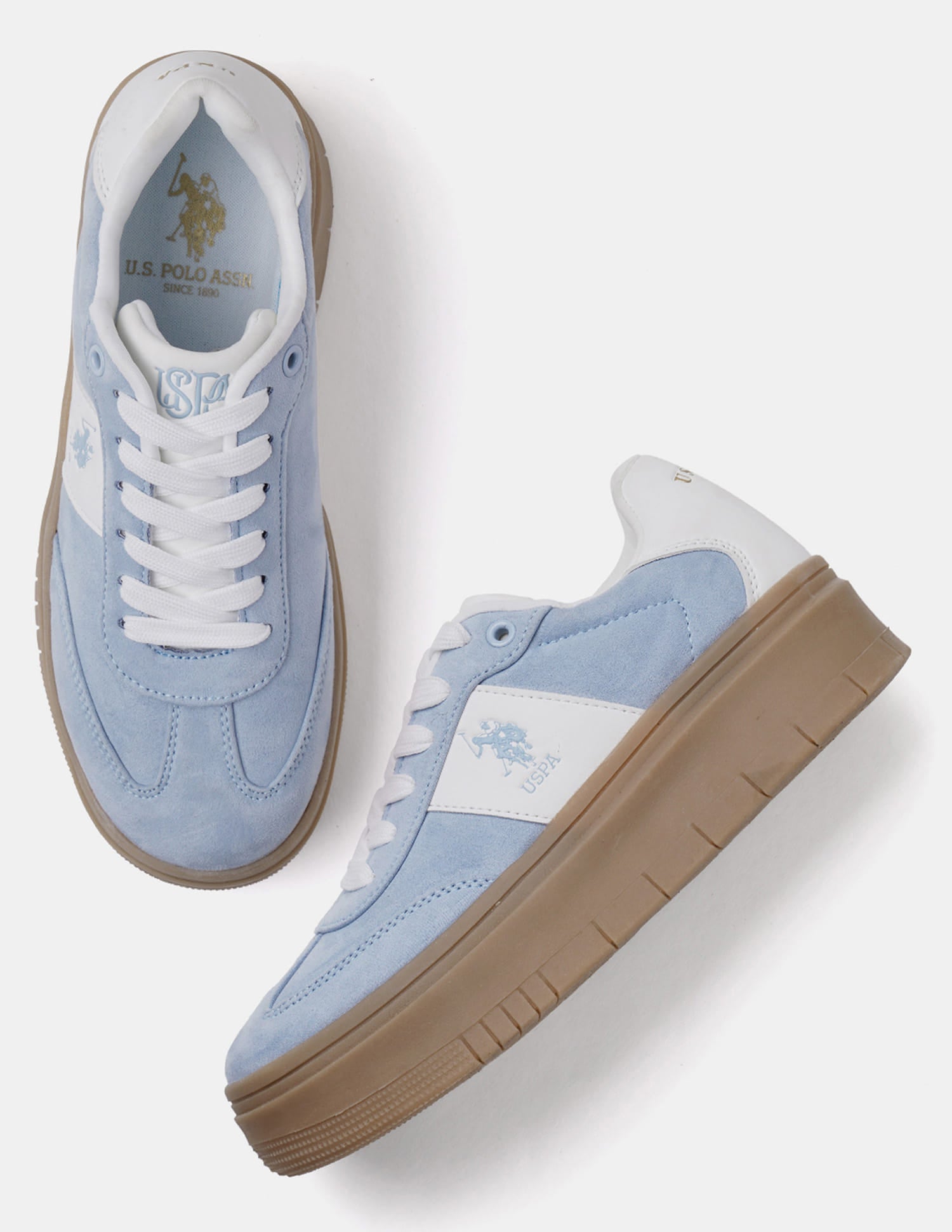 Women Colourblocked Zaira Sneakers Light Blue - U.S. Polo Assn. India | Large