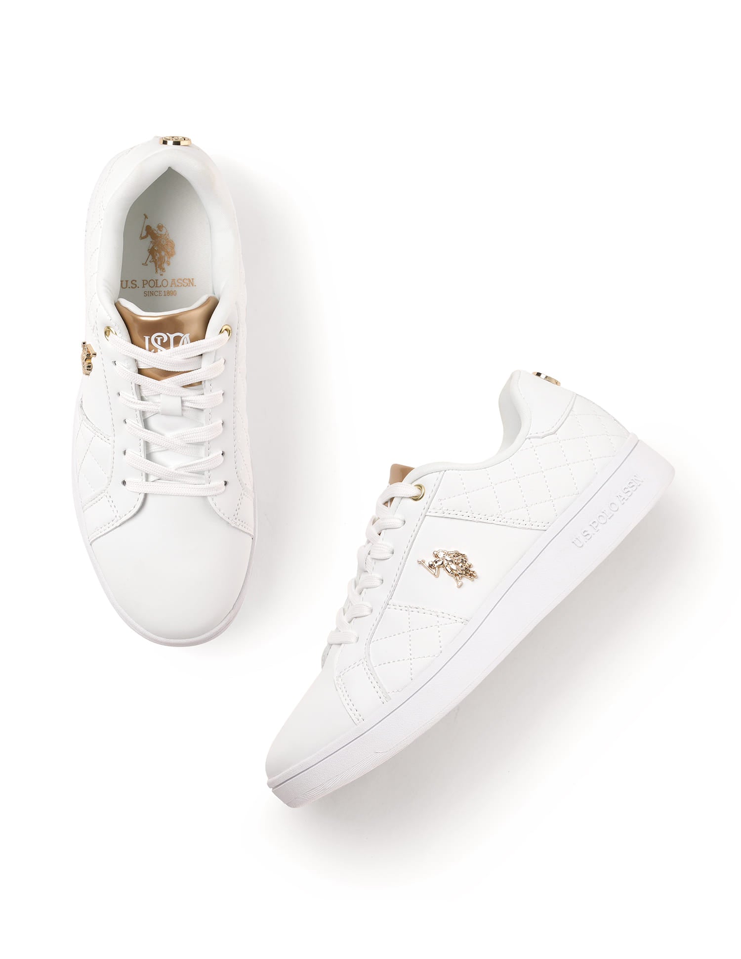 Quilted Logo Simone 2.0 Sneakers Off White - U.S. Polo Assn. India | Large