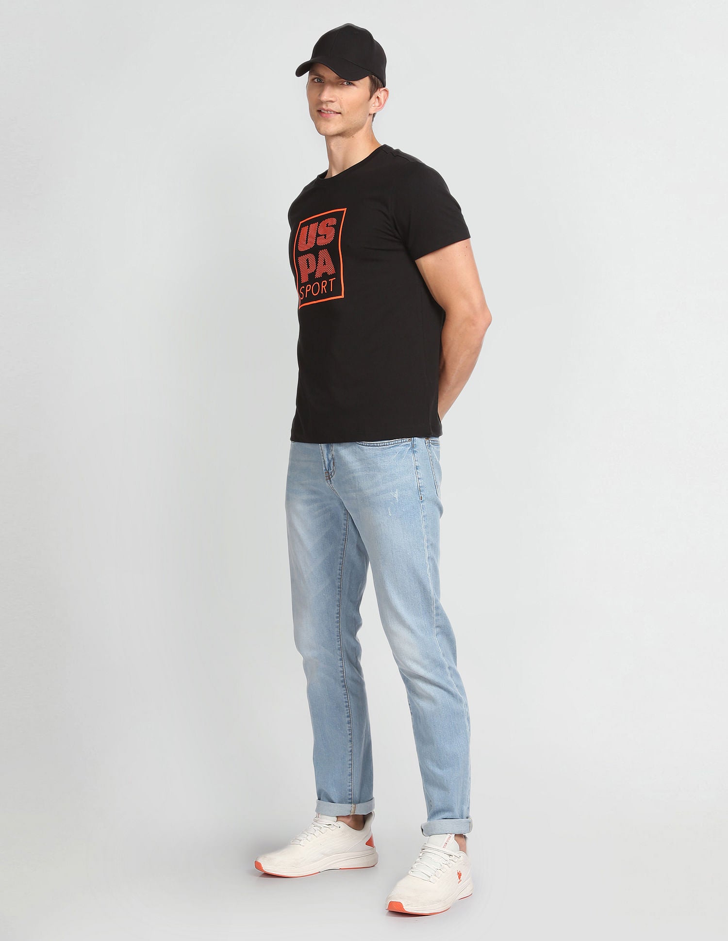 Crew Neck Brand Print T-Shirt Black - U.S. Polo Assn. India | Large