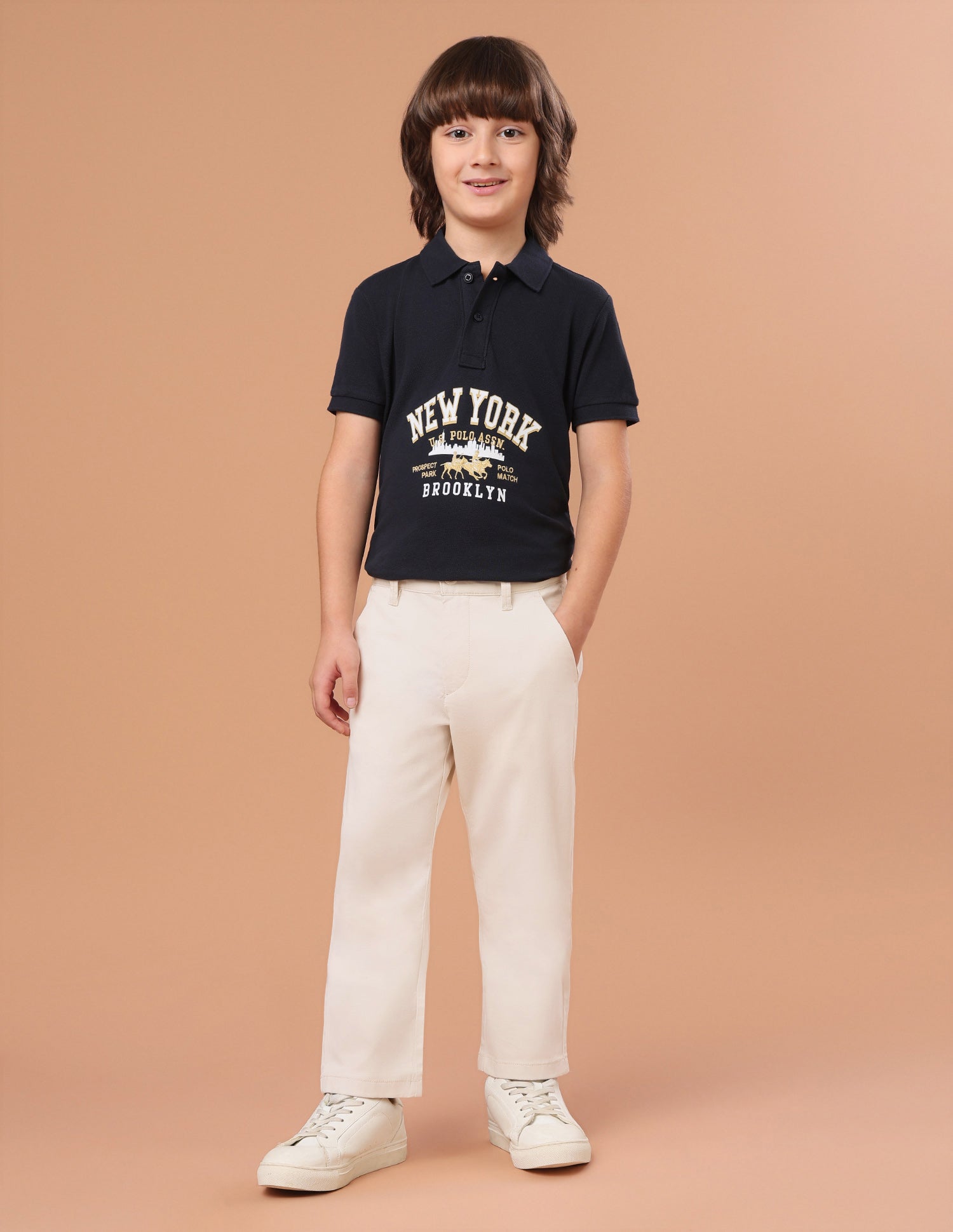 Twill Slim Fit Chinos Ivory - U.S. Polo Assn. India | Large