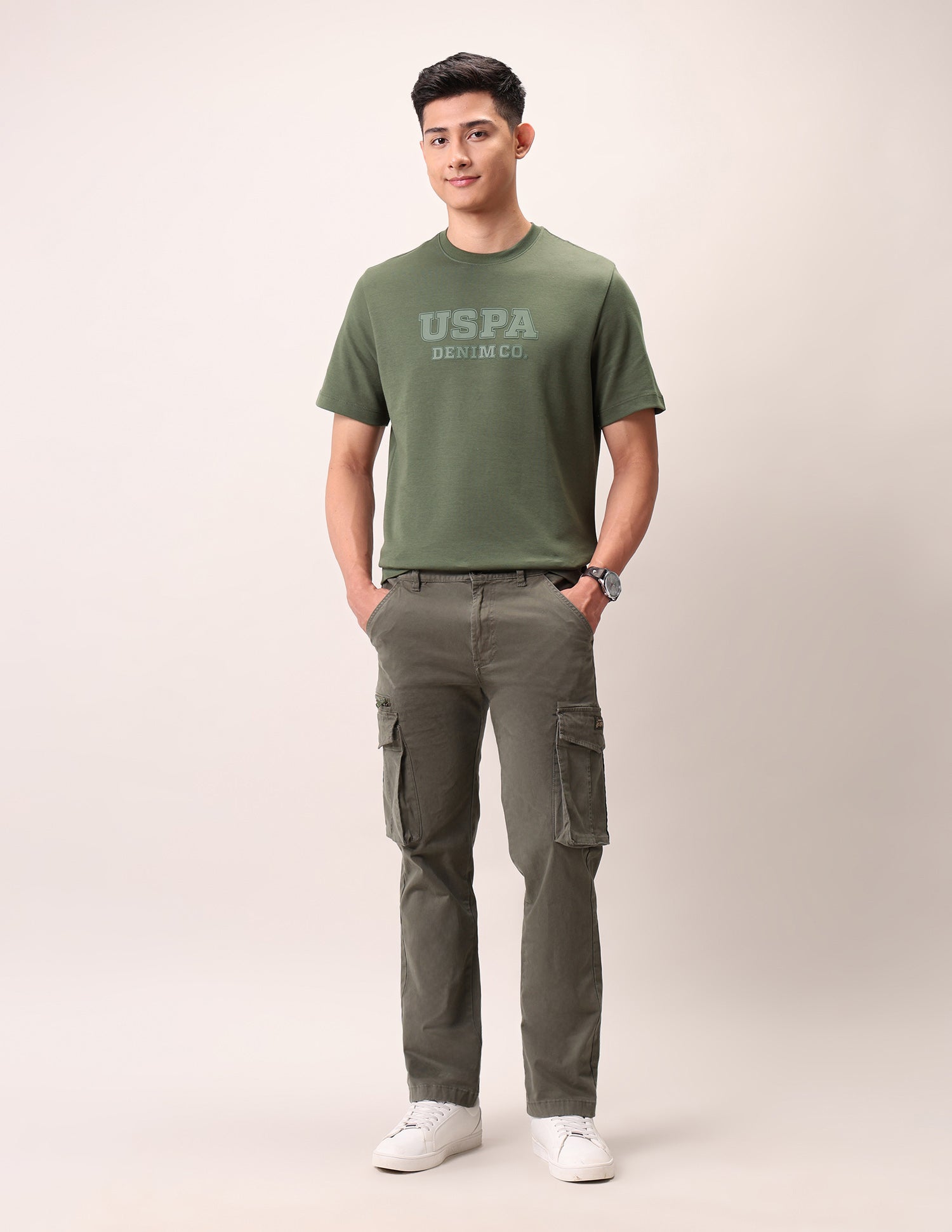 Relaxed Fit Outdoor T-Shirt Olive - U.S. Polo Assn. India | Large