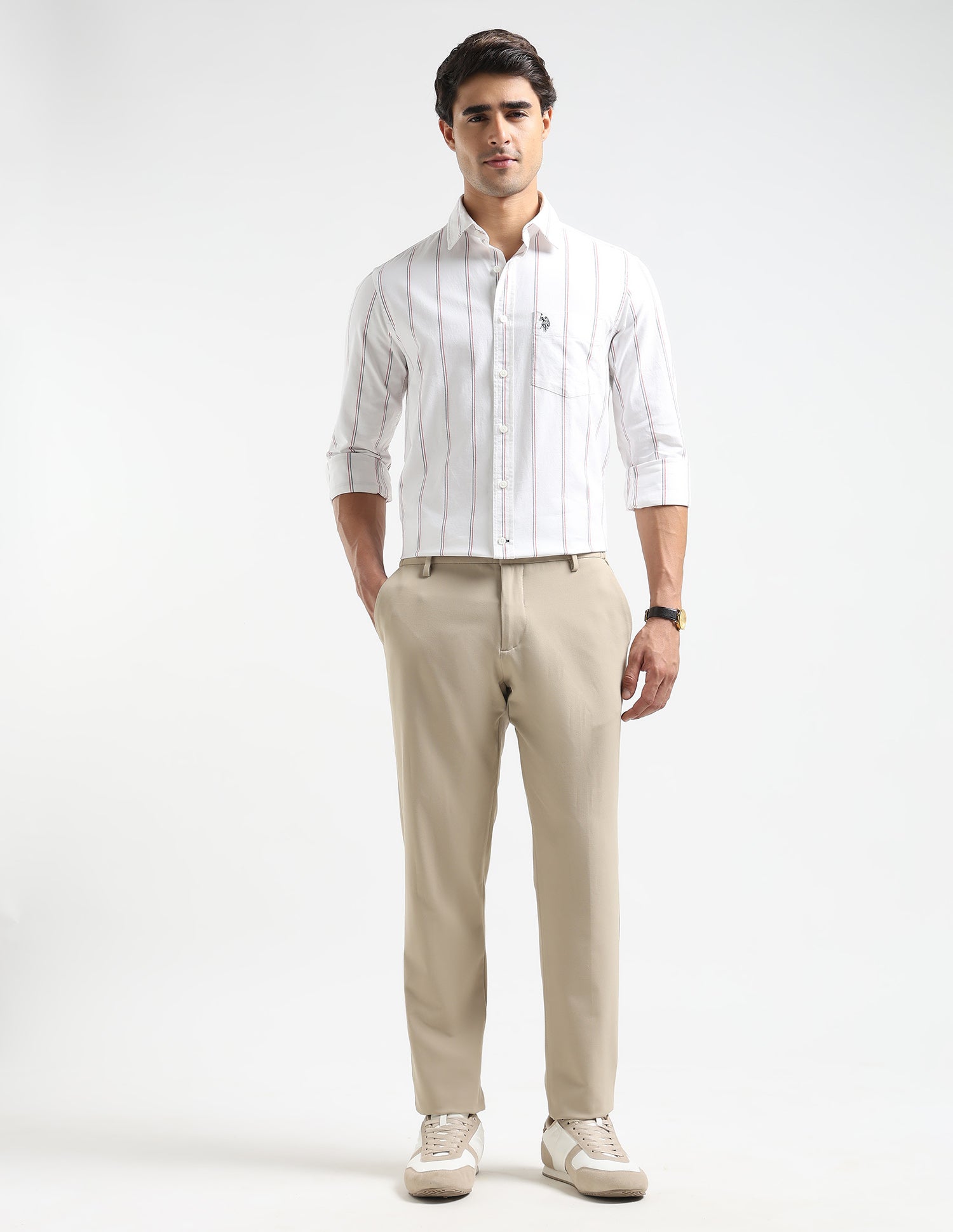 Vertical Striped Oxford Shirt White - U.S. POLO ASSN. | Large