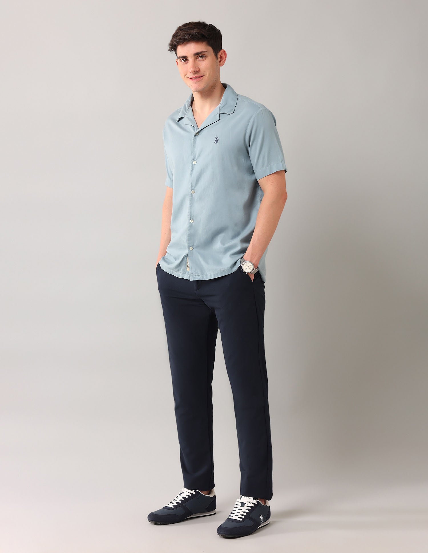 Relaxed Fit Solid Shirt Grey - U.S. POLO ASSN. | Large