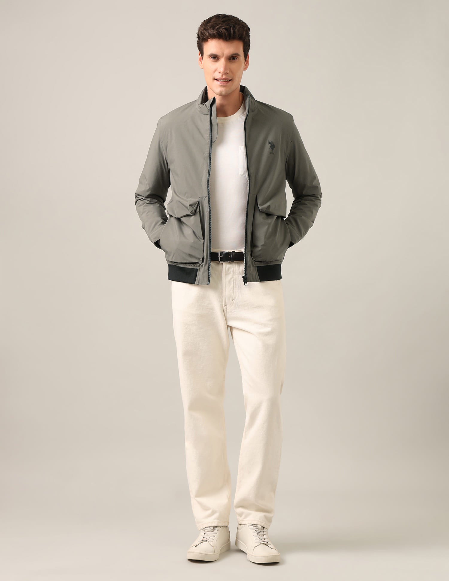 Contrast Hem Lightweight Jacket Olive - U.S. Polo Assn. India | Large