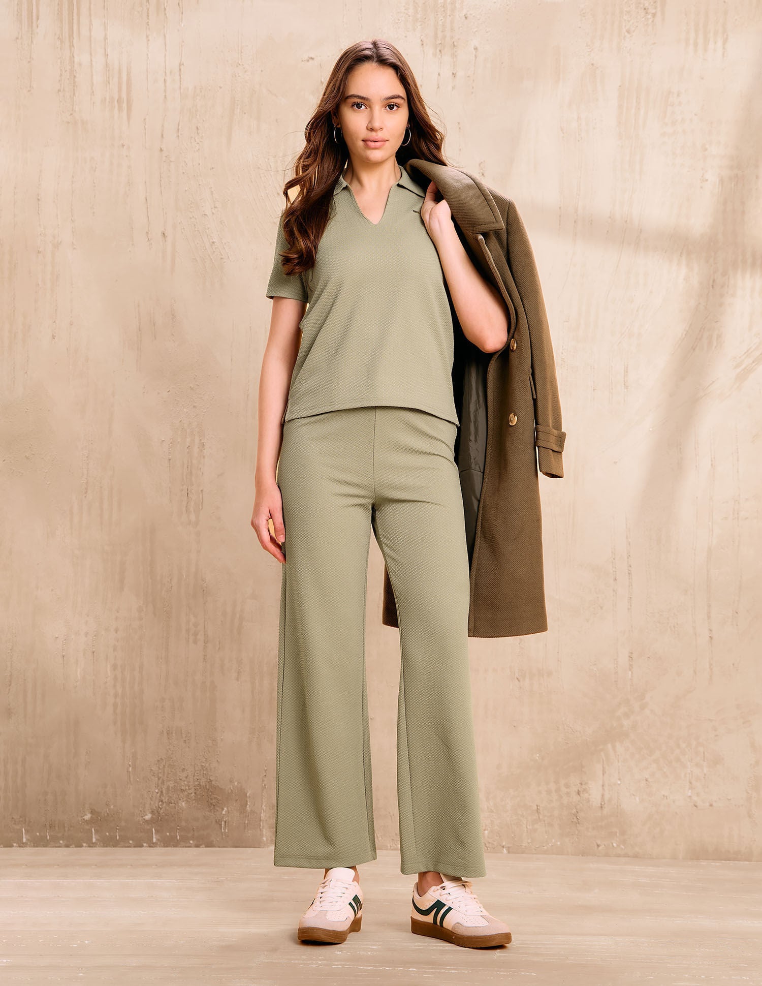 Textured Regular Fit Polo Shirt Green - U.S. Polo Assn. India | Large