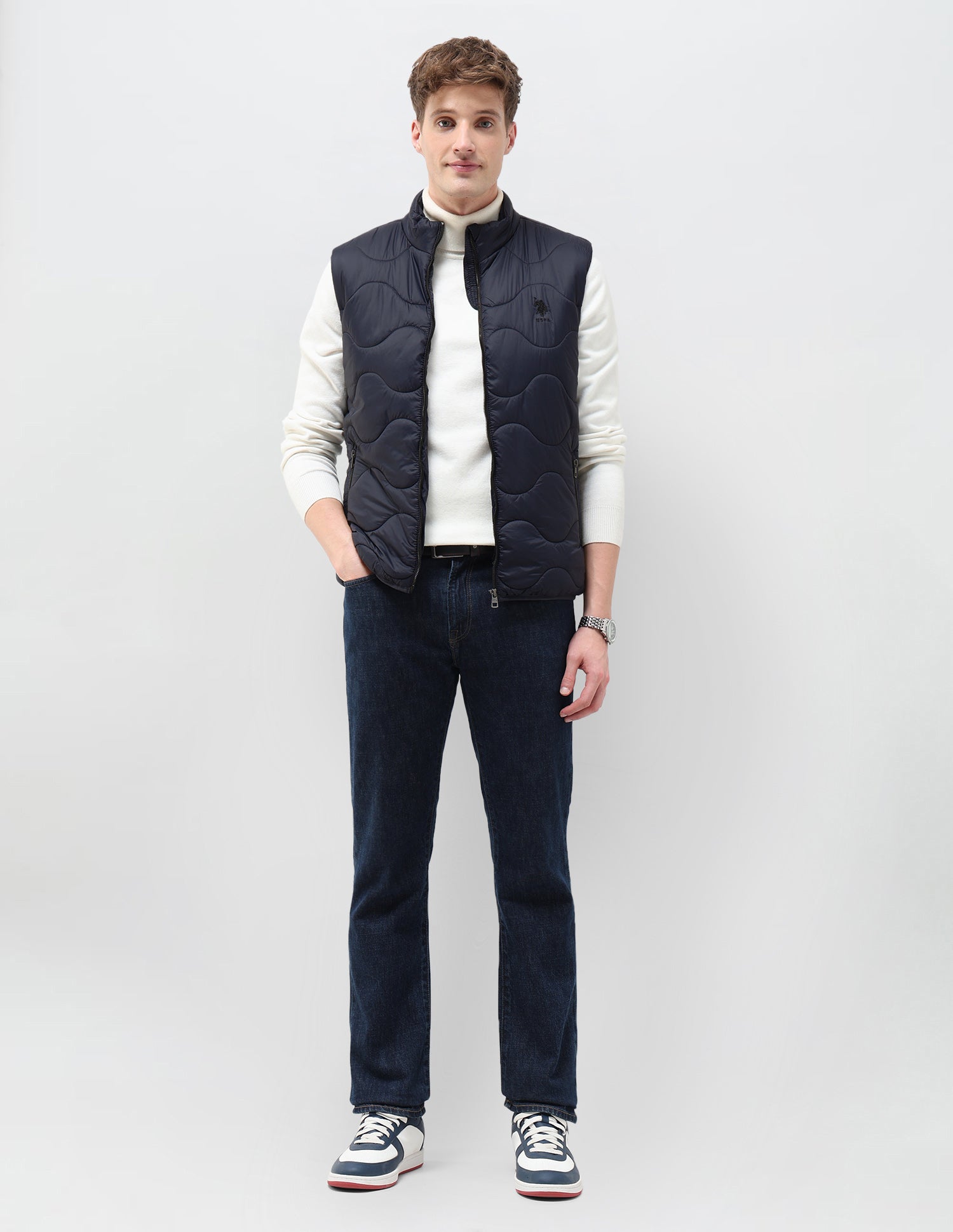 Regular Fit Sleeveless Quilted Jacket Navy - U.S. Polo Assn. India | Large