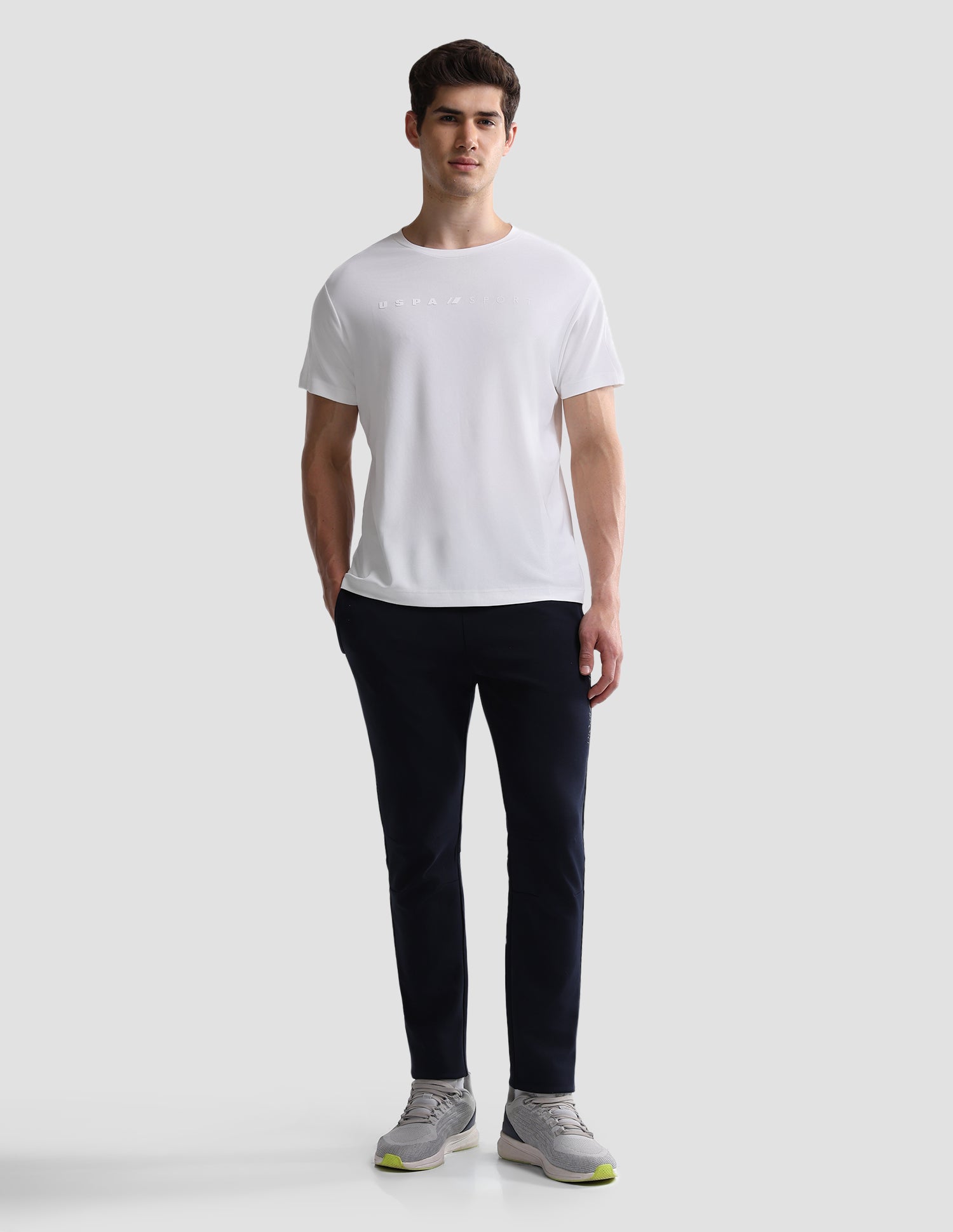 Solid Slim Fit Active T-Shirt White - U.S. Polo Assn. India | Large