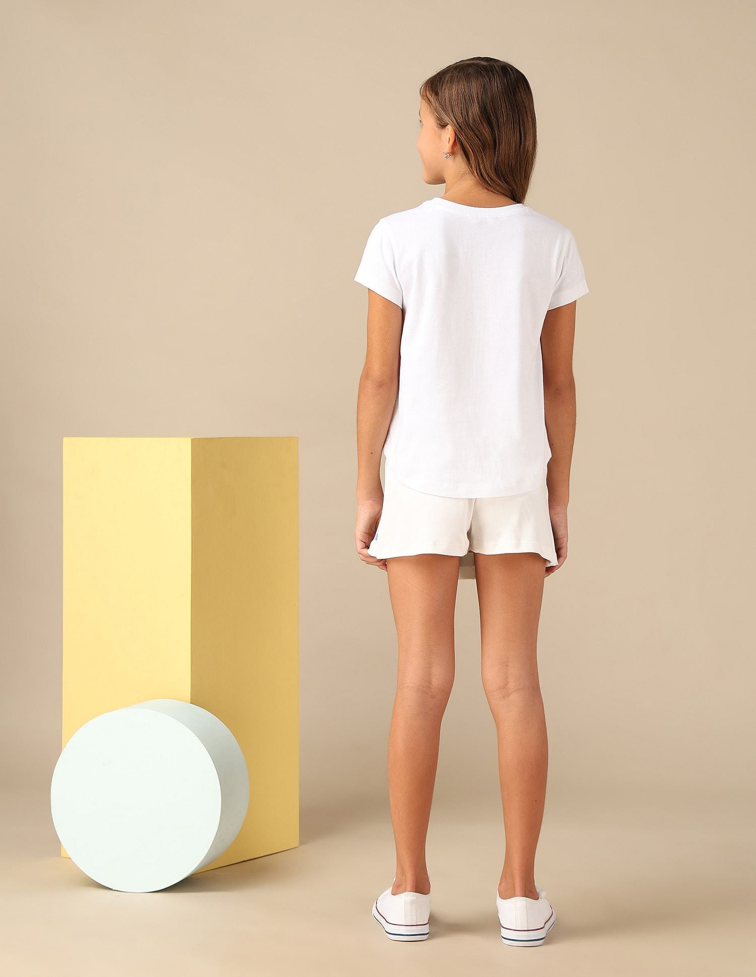 Girls Bow Print Relaxed Fit T-Shirt White - U.S. POLO ASSN. | Large