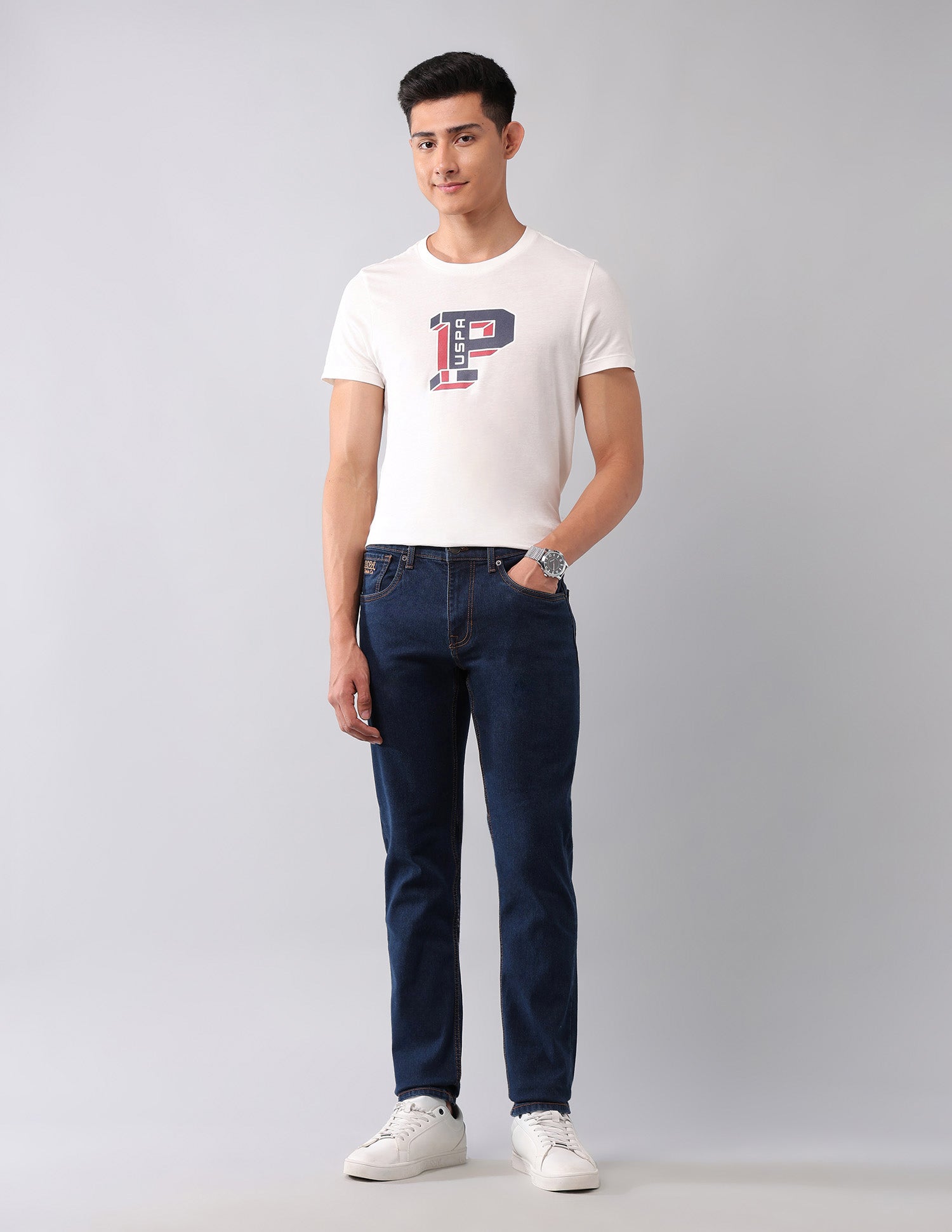 Brandon Slim Tapered Fit Blue Jeans Blue - U.S. POLO ASSN. | Large