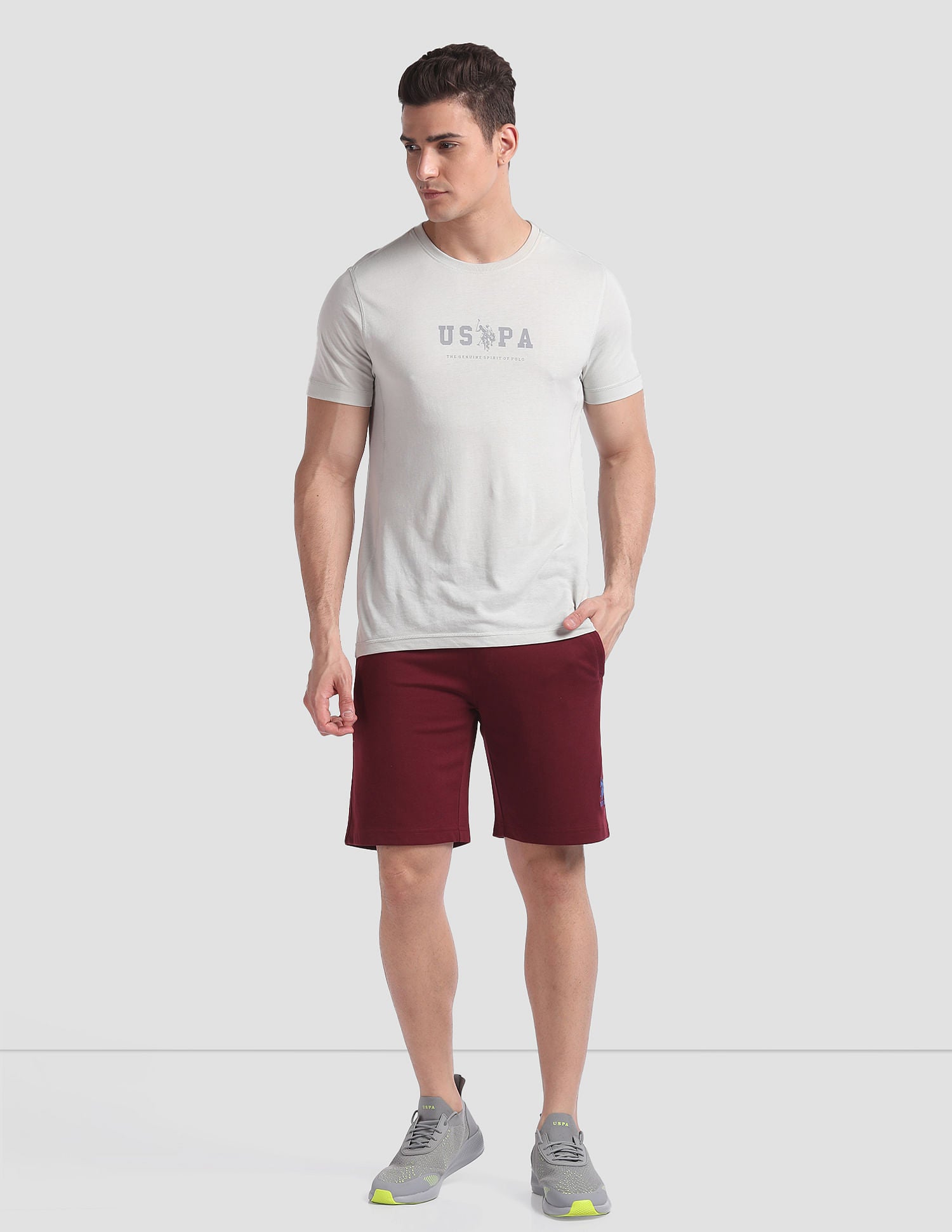 Solid Active AS001 Lounge Shorts - Pack Of 1 Pomogranate - U.S. POLO ASSN. | Large