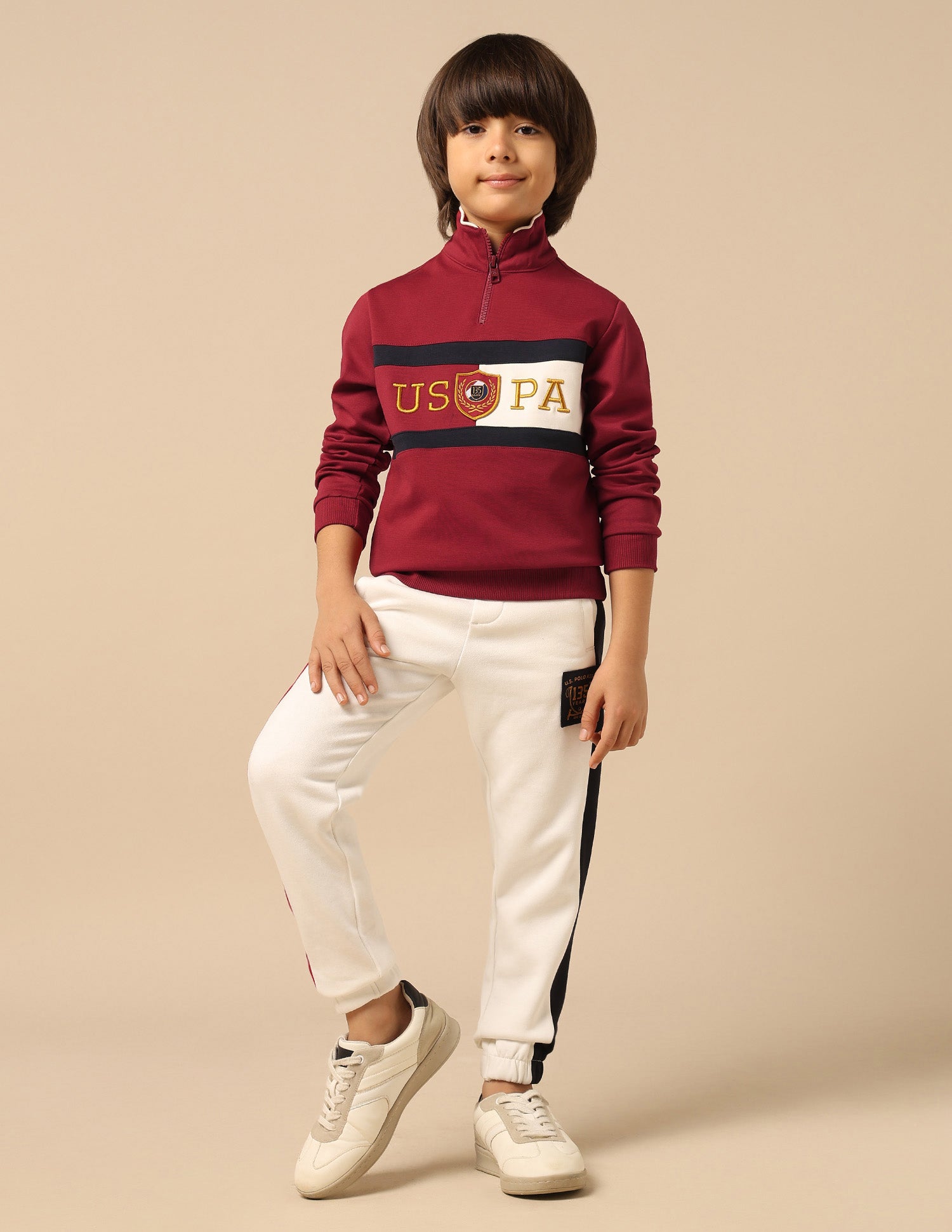 Boys Brand Embroidered Regular Fit Sweatshirt Dark Red - U.S. POLO ASSN. | Large