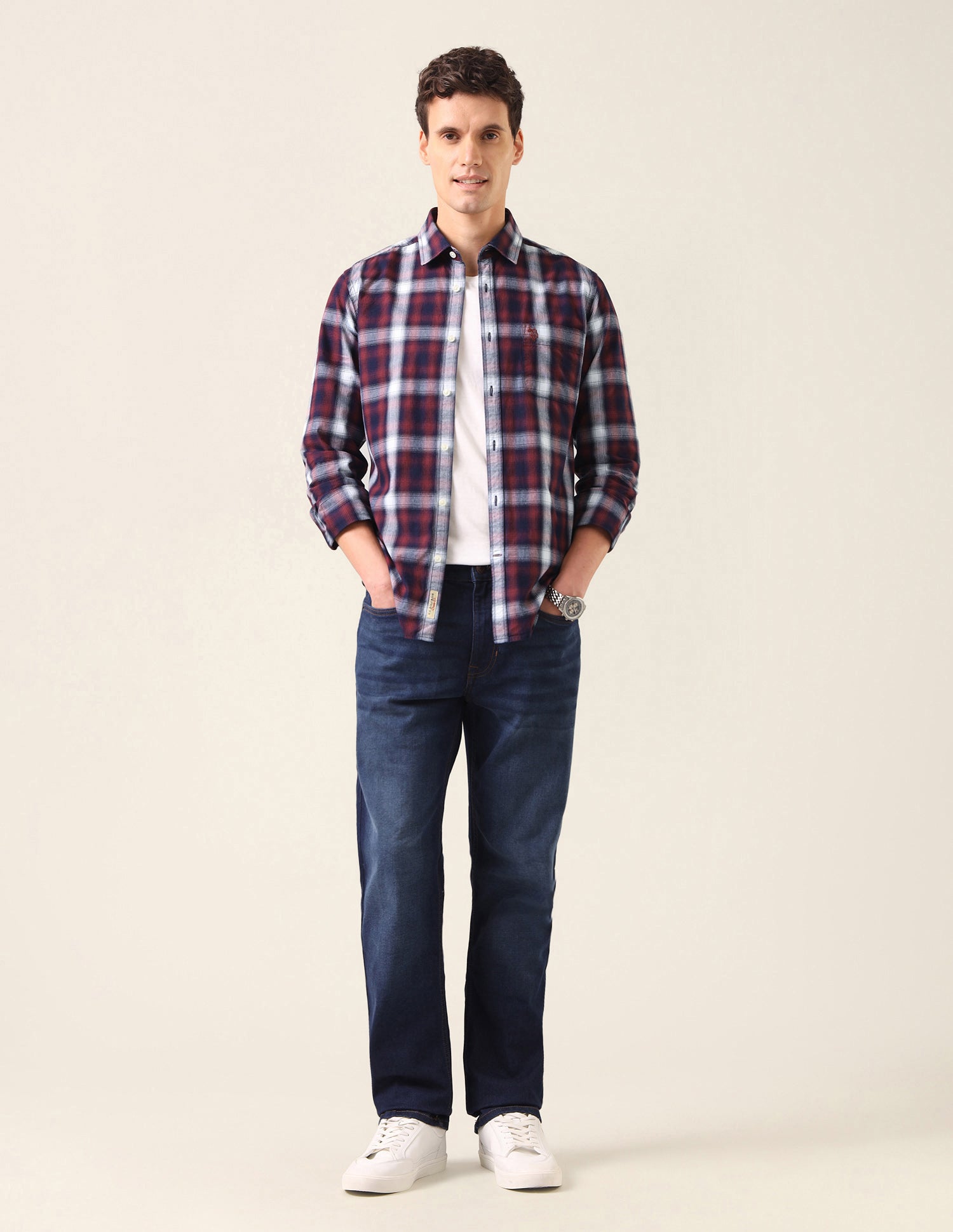 Plaid Checked Twill Shirt Red - U.S. Polo Assn. India | Large