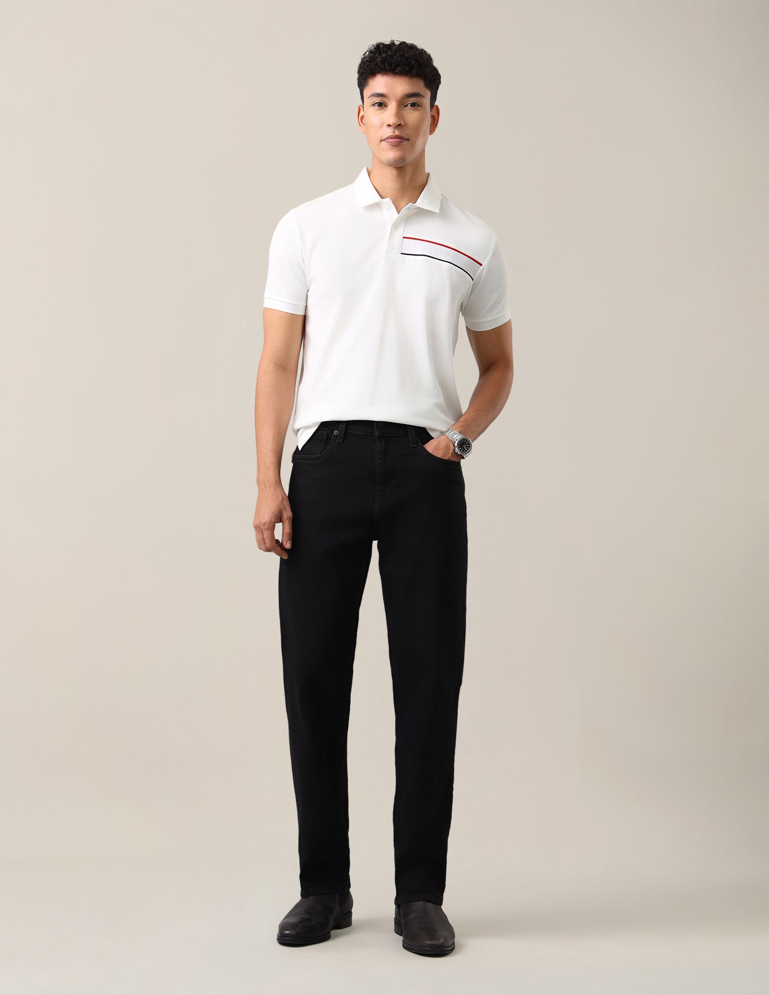 Solid Slim Fit Polo Shirt White - U.S. Polo Assn. India | Large