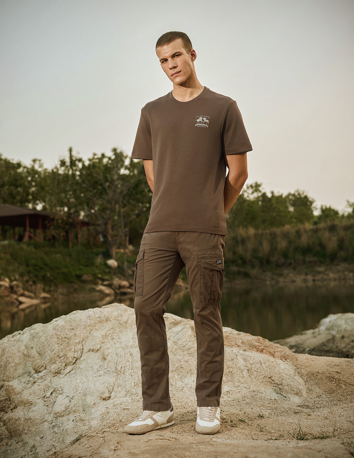 Relaxed Fit Pure Cotton T-Shirt Brown - U.S. Polo Assn. India | Large