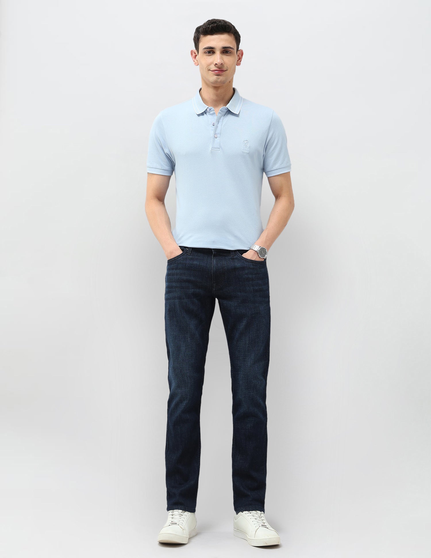 Brandon Slim Tapered Fit Blue Jeans Dark Blue - U.S. Polo Assn. India | Large