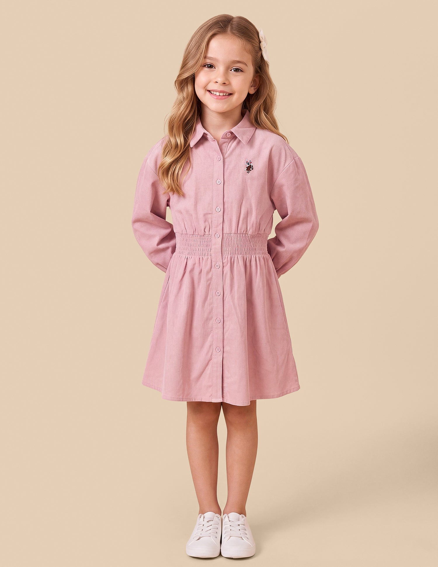 Solid Relaxed Fit Shirt Dress Pink - U.S. Polo Assn. India | Large