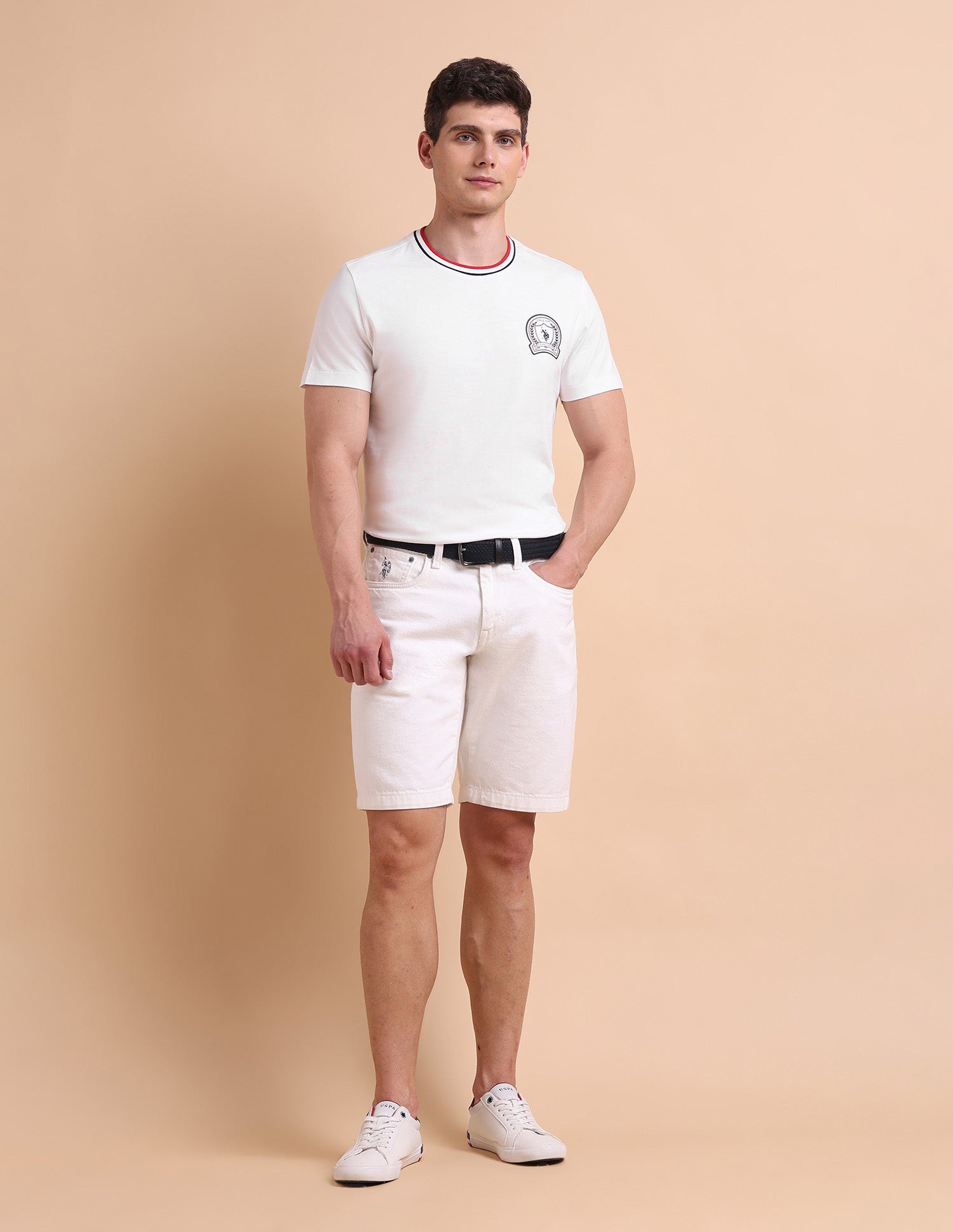 Pure Cotton Slim Fit T-Shirt Off White - U.S. POLO ASSN. | Large