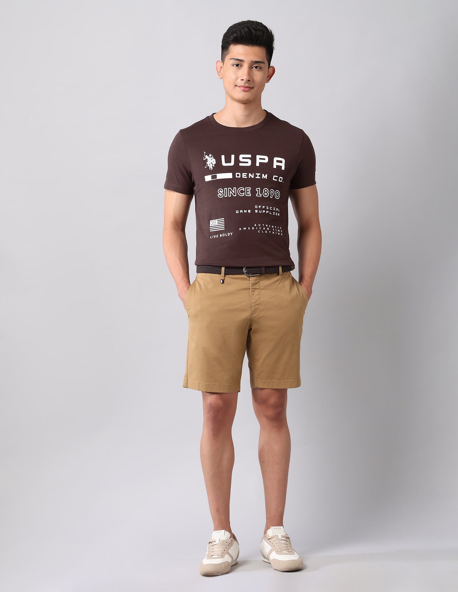Typographic Pure Cotton T-Shirt Dark Brown - U.S. Polo Assn. India | Large