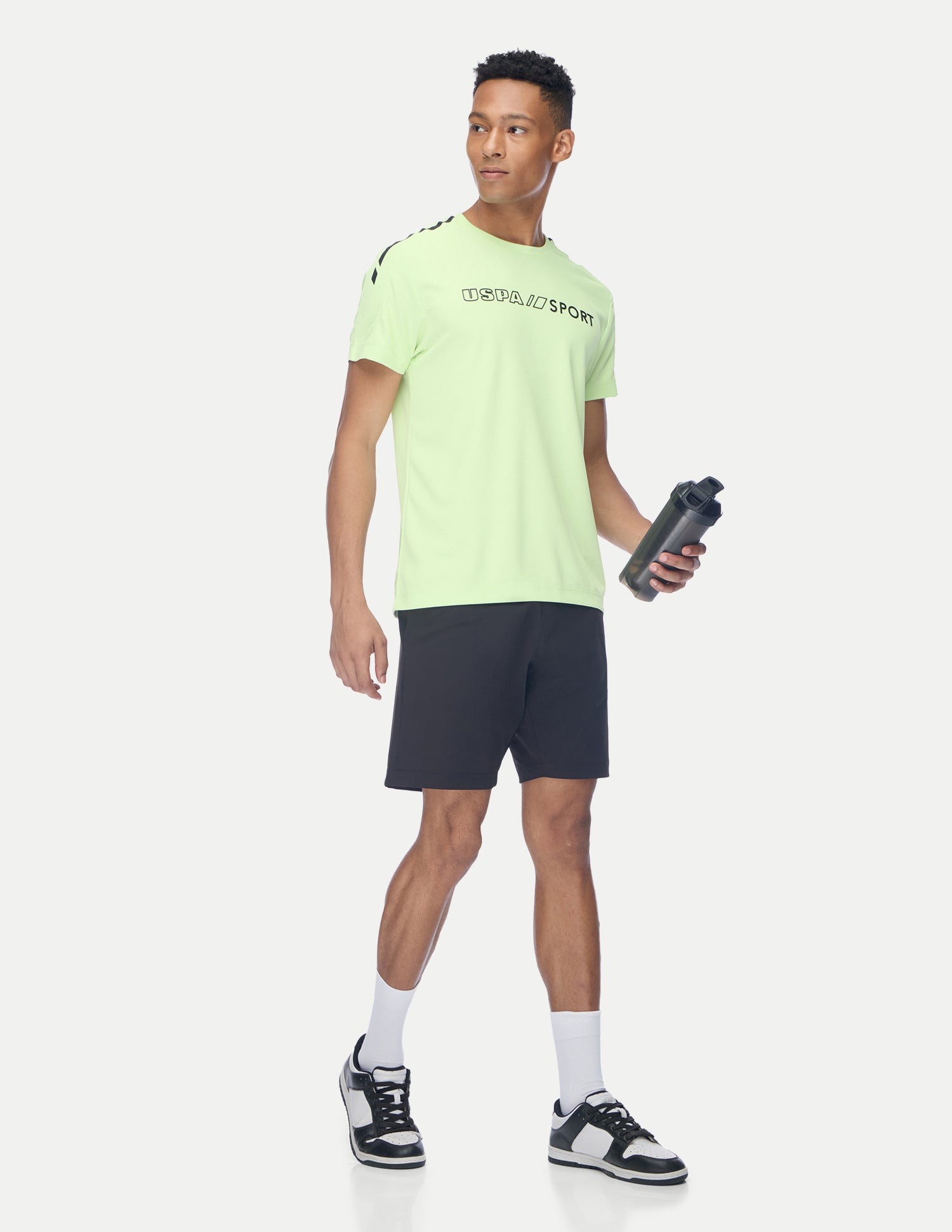 Brand Embossed Regular Fit Active T-Shirt Lime-Green - U.S. Polo Assn. India | Large