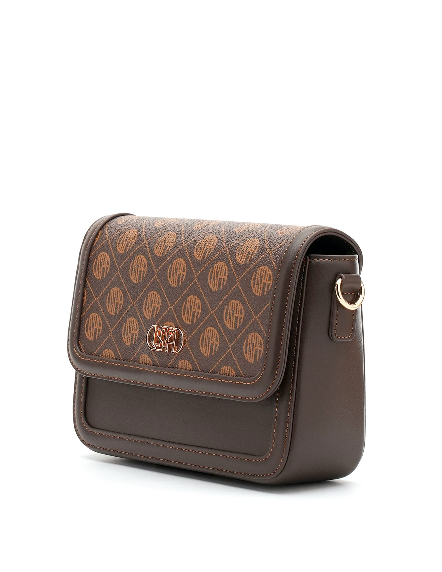 Agatha Monogram Cross Body Bag Brown - U.S. Polo Assn. India | Large