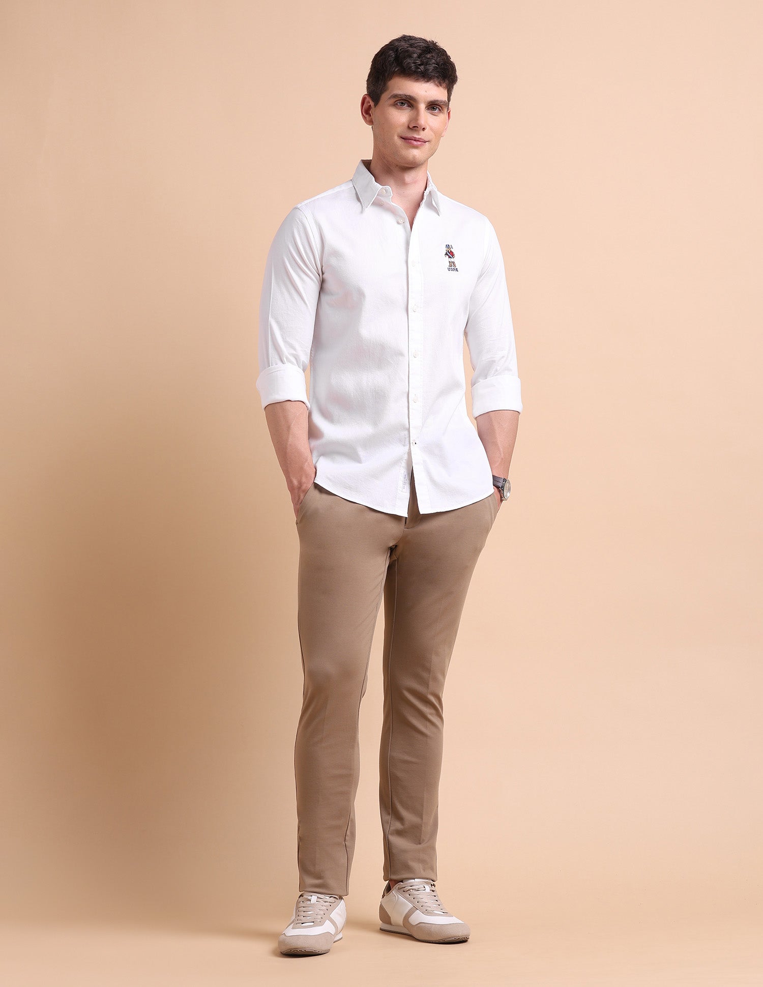 Tailored Fit Button Down Shirt White - U.S. POLO ASSN. | Large