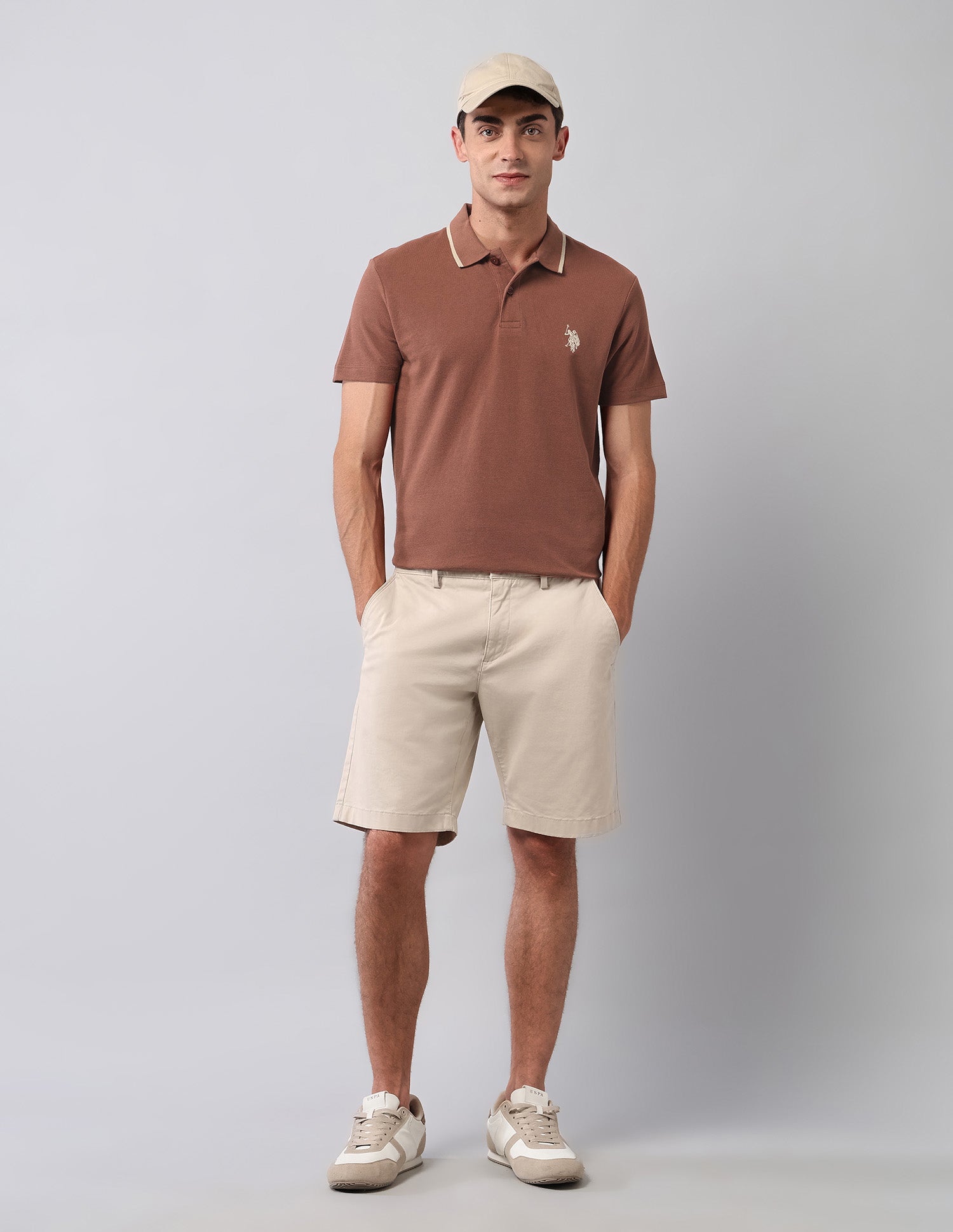 Pure Cotton Muscle Fit Polo Shirt Rust - U.S. Polo Assn. India | Large