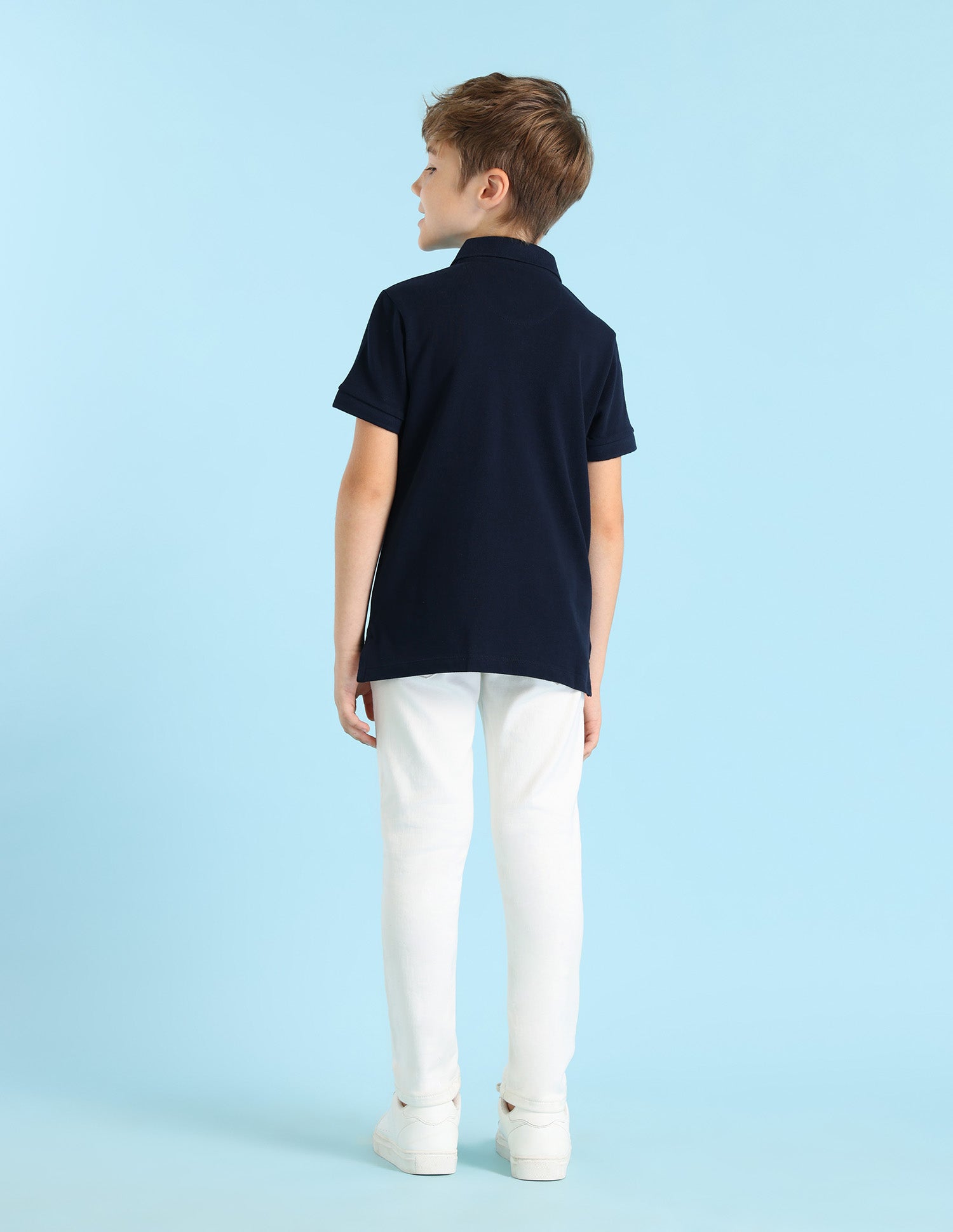 Boys Brand Printed Regular Fit Polo Shirt Navy - U.S. POLO ASSN. | Large