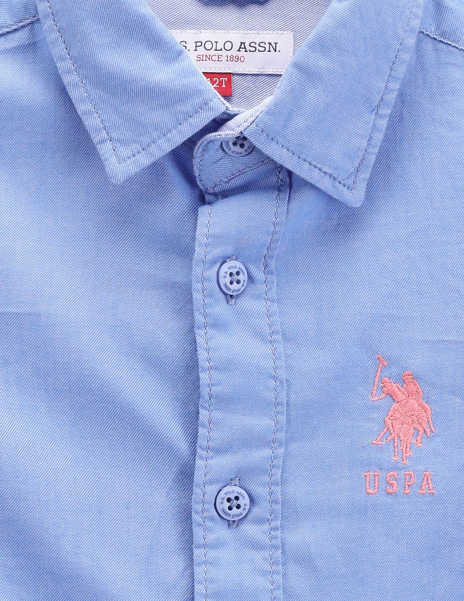 Boys Cotton Twill Shirt Light Blue - U.S. POLO ASSN. | Large