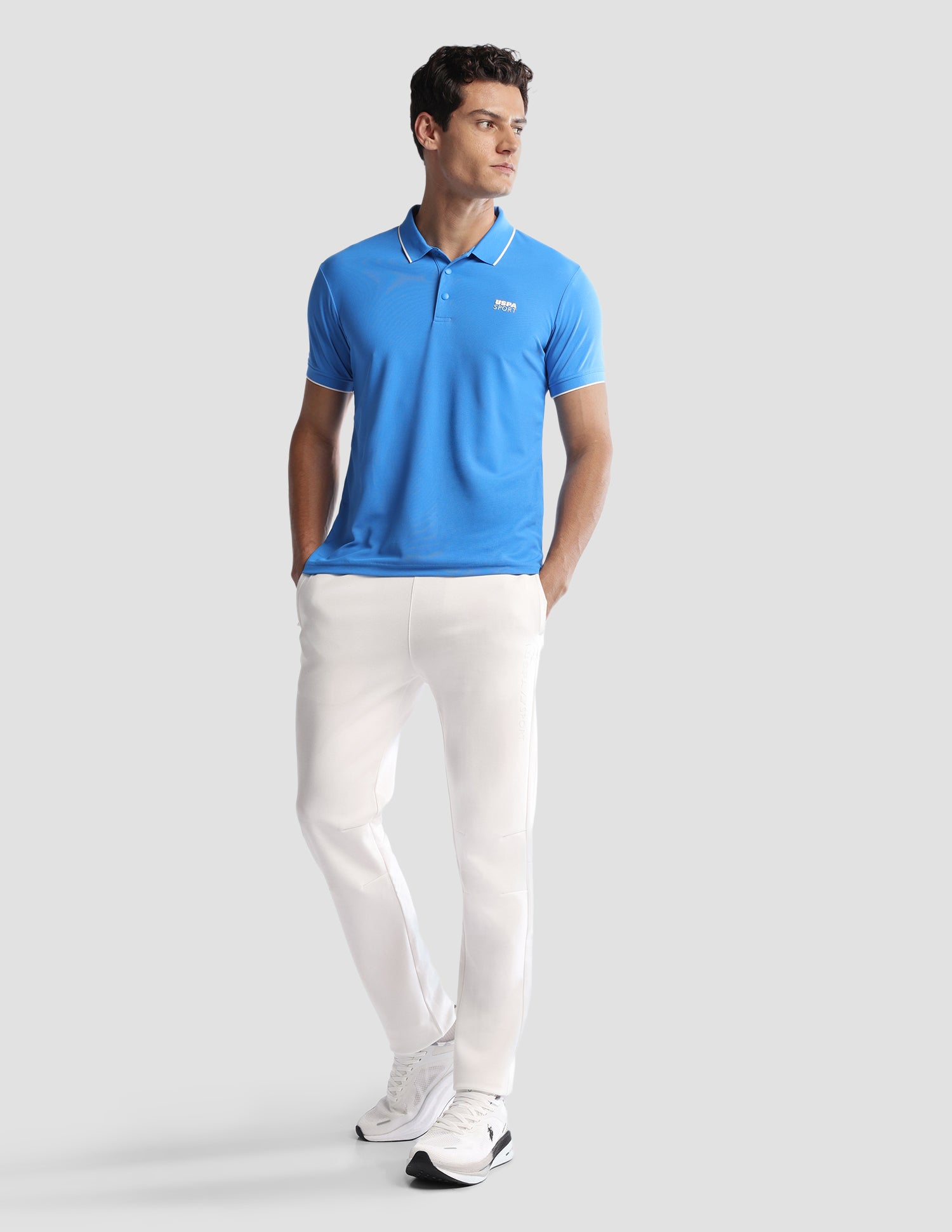 Solid Regular Fit Active Polo Shirt Blue - U.S. Polo Assn. India | Large