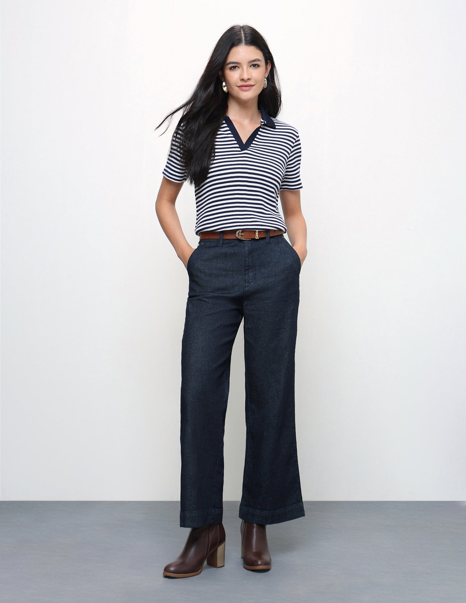 Horizontal Striped Relaxed Fit Polo Shirt Navy - U.S. Polo Assn. India | Large