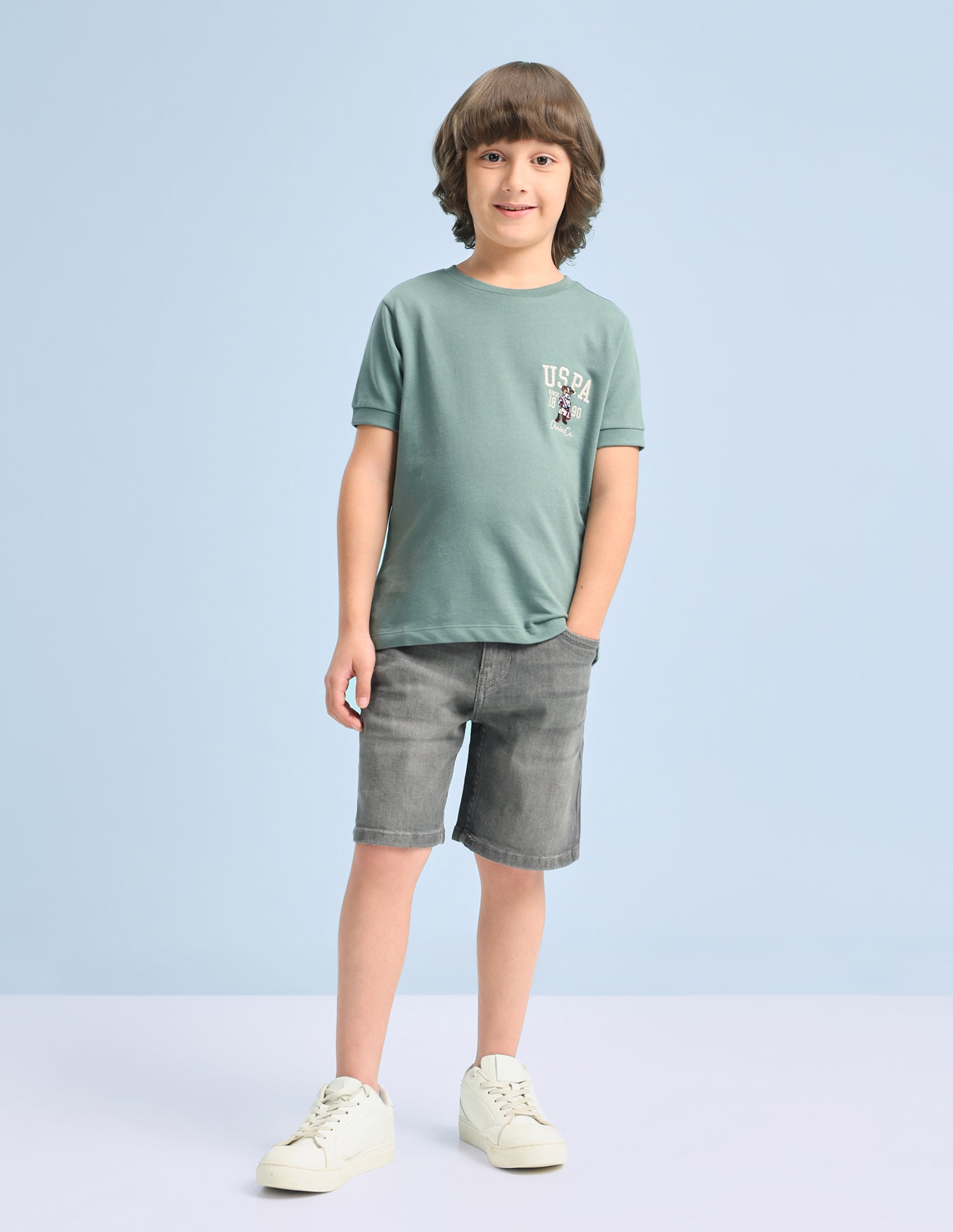 Solid Regular Fit T-Shirt Green - U.S. Polo Assn. India | Large