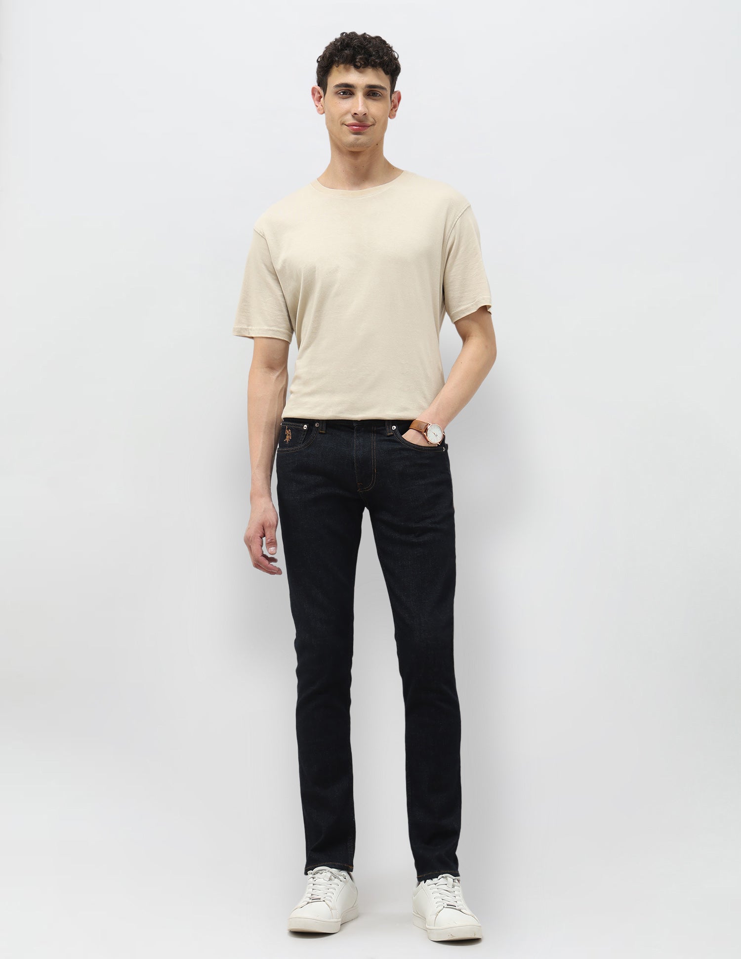 Brandon Slim Tapered Fit Blue Jeans Rinse Wash - U.S. POLO ASSN. | Large