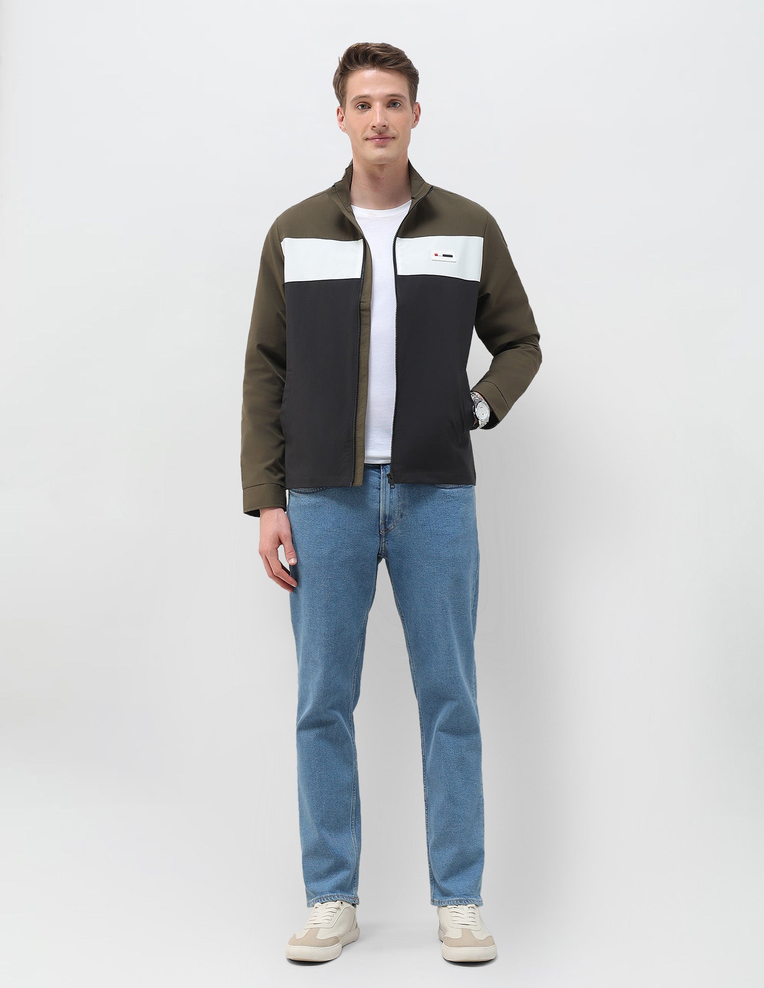 Colour Blocked Regular Fit Casual Jacket Dark Olive - U.S. POLO ASSN. | Large