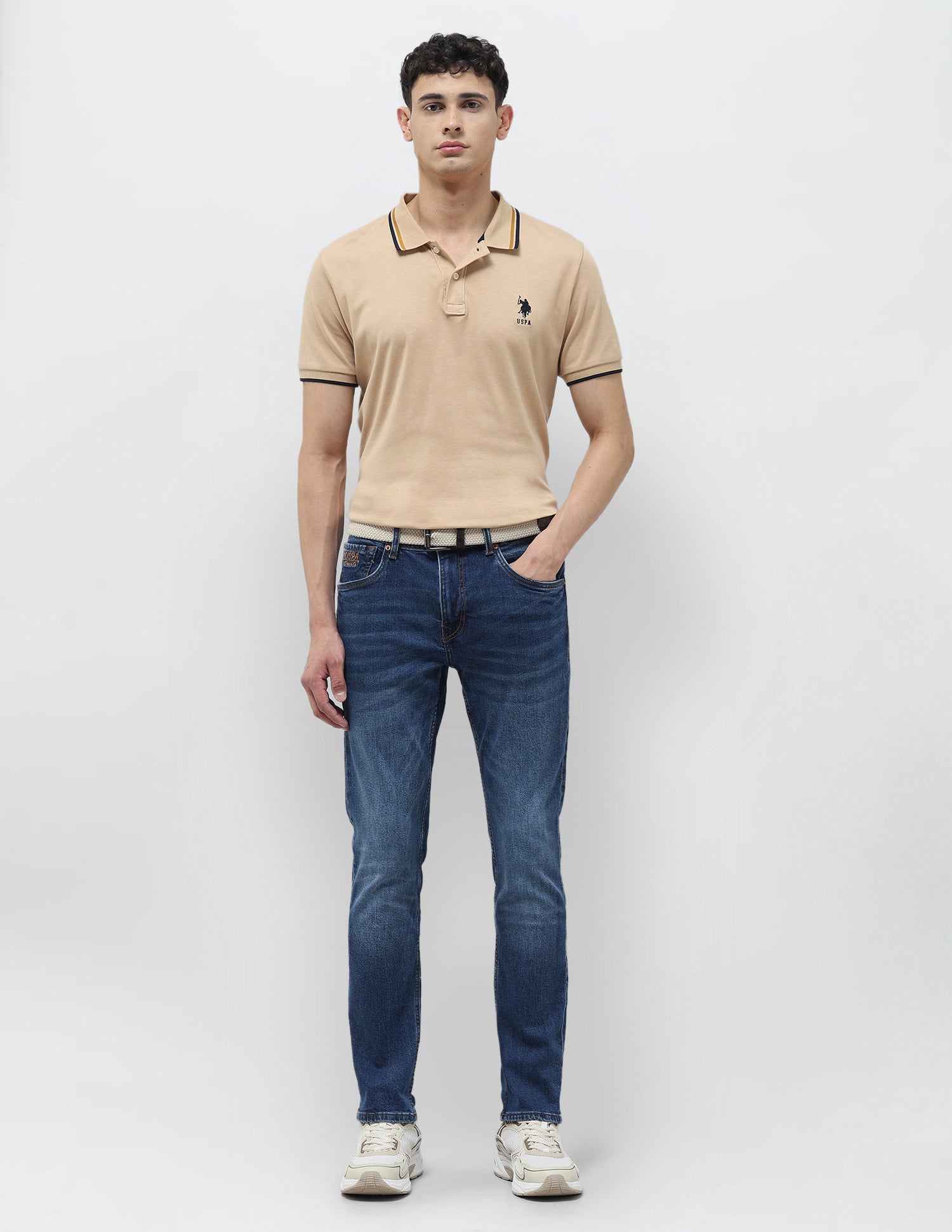 Brandon Slim-Tapered Fit Blue Jeans Light Indigo - U.S. POLO ASSN. | Large