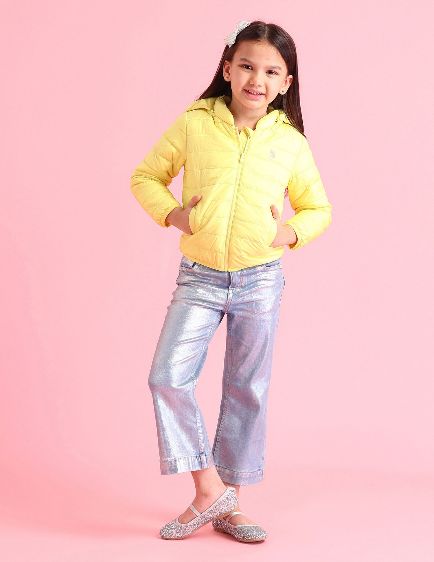 Girls Travel Friendly Light Weight Jacket Lime - U.S. POLO ASSN. | Large