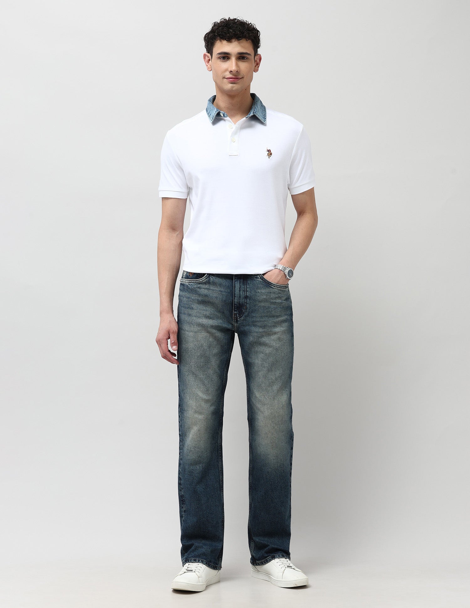 Solid Regular Fit Polo Shirt White - U.S. Polo Assn. India | Large