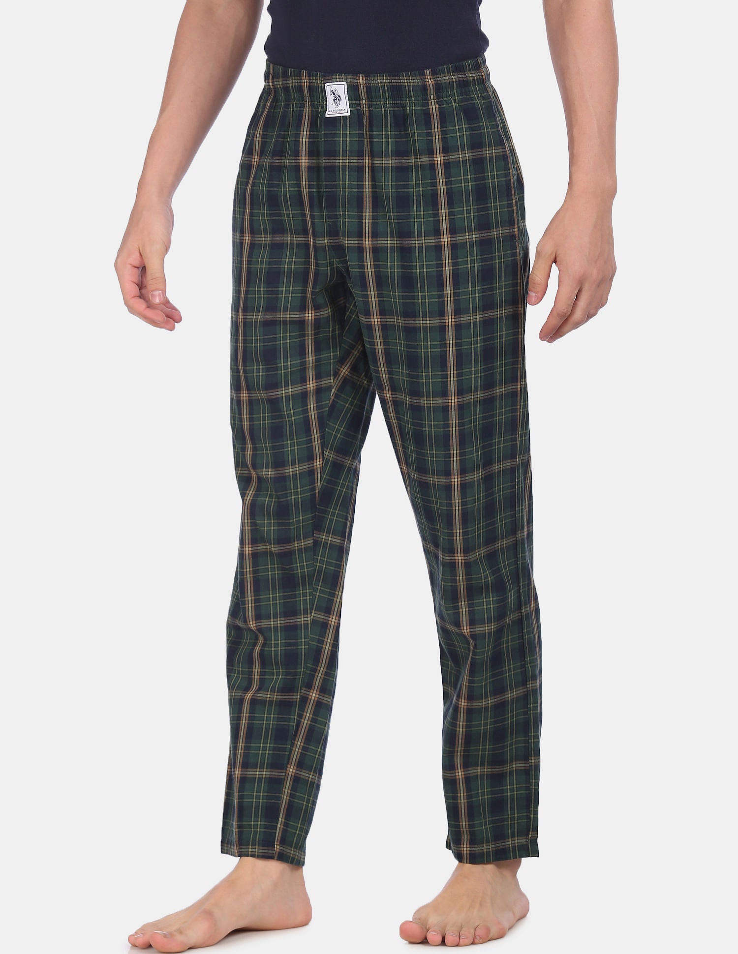 Comfort Fit Check I659 Lounge Pants - Pack Of 1 Green and Navy - U.S. POLO ASSN. | Large
