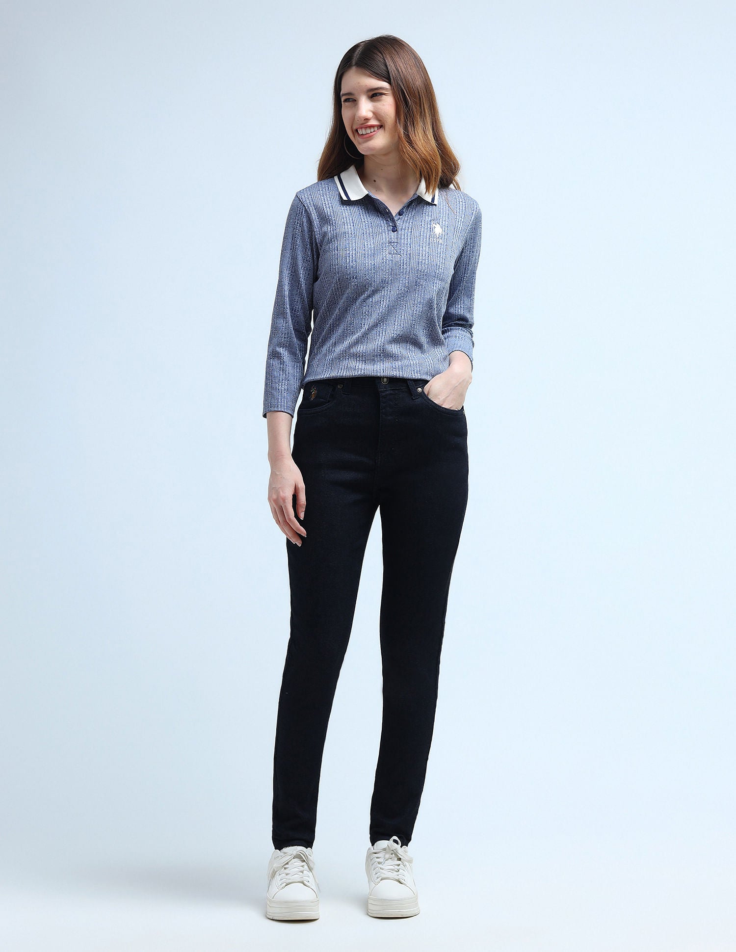 High Rise Super Skinny Fit Jeans Blue - U.S. POLO ASSN. | Large