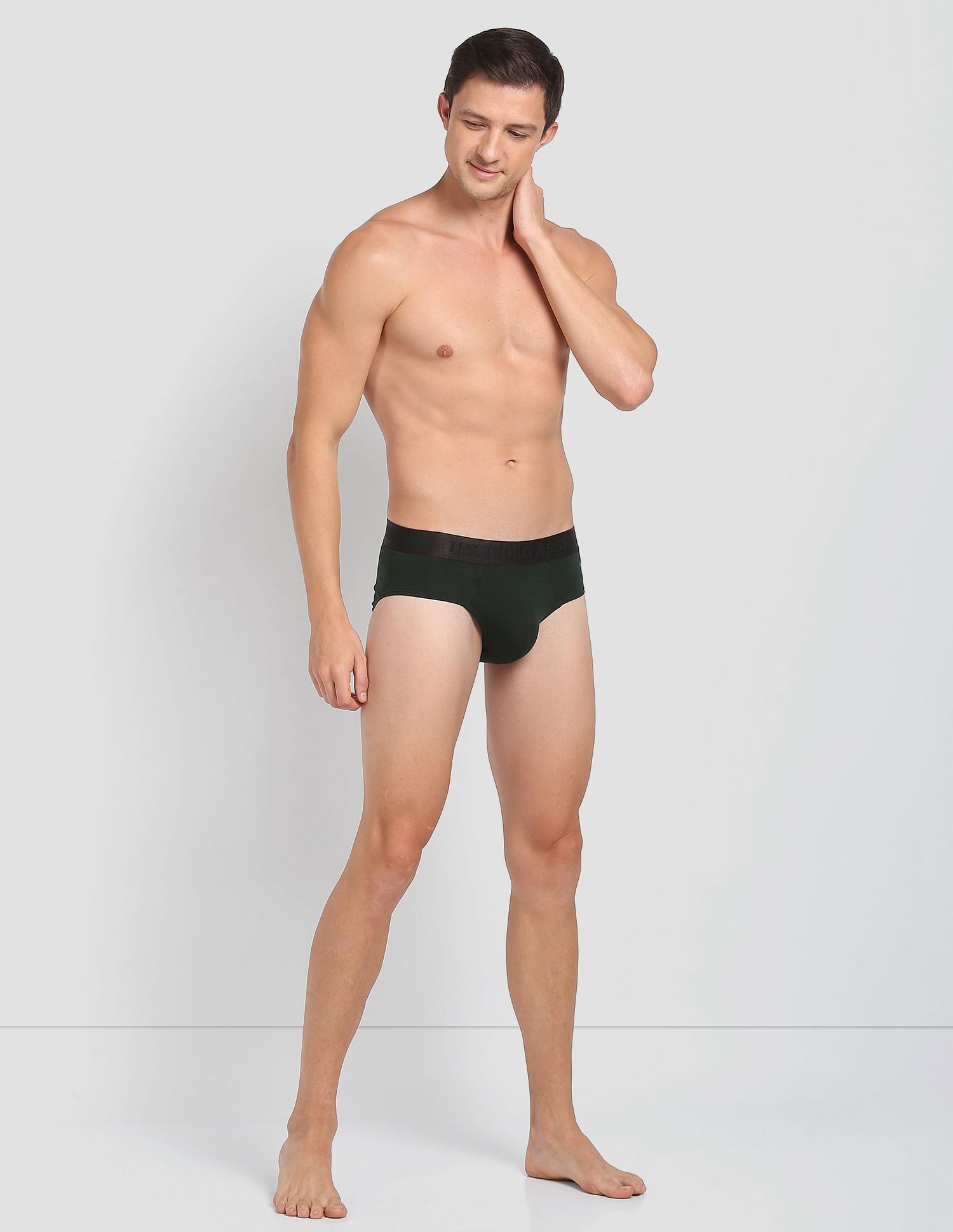 Mid Rise Solid PB001 Premium Briefs - Pack Of 1 Scarab - U.S. POLO ASSN. | Large