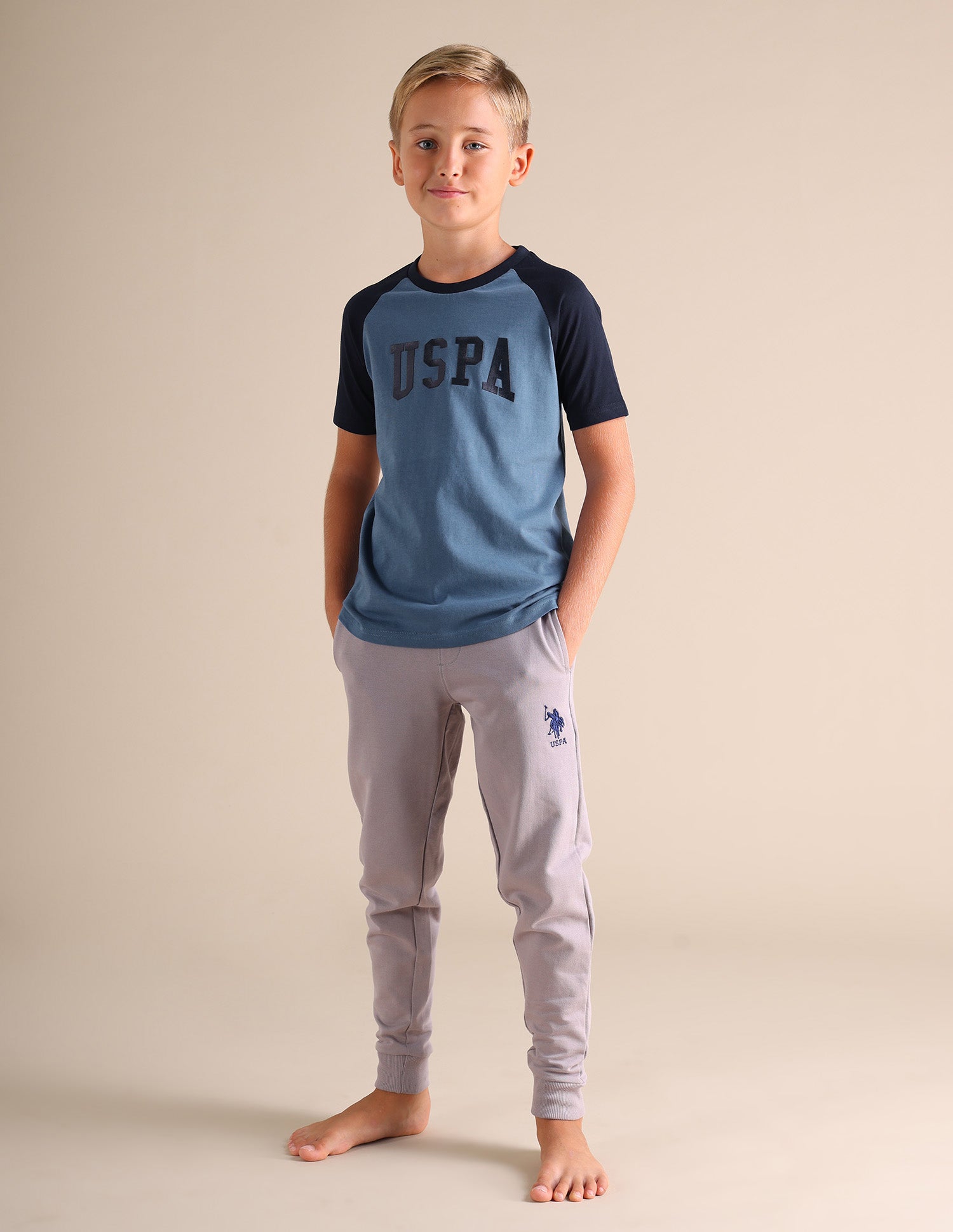 Raglan Sleeve LKE01 Lounge T-Shirt - Pack Of 1 Blue and Navy - U.S. POLO ASSN. | Large