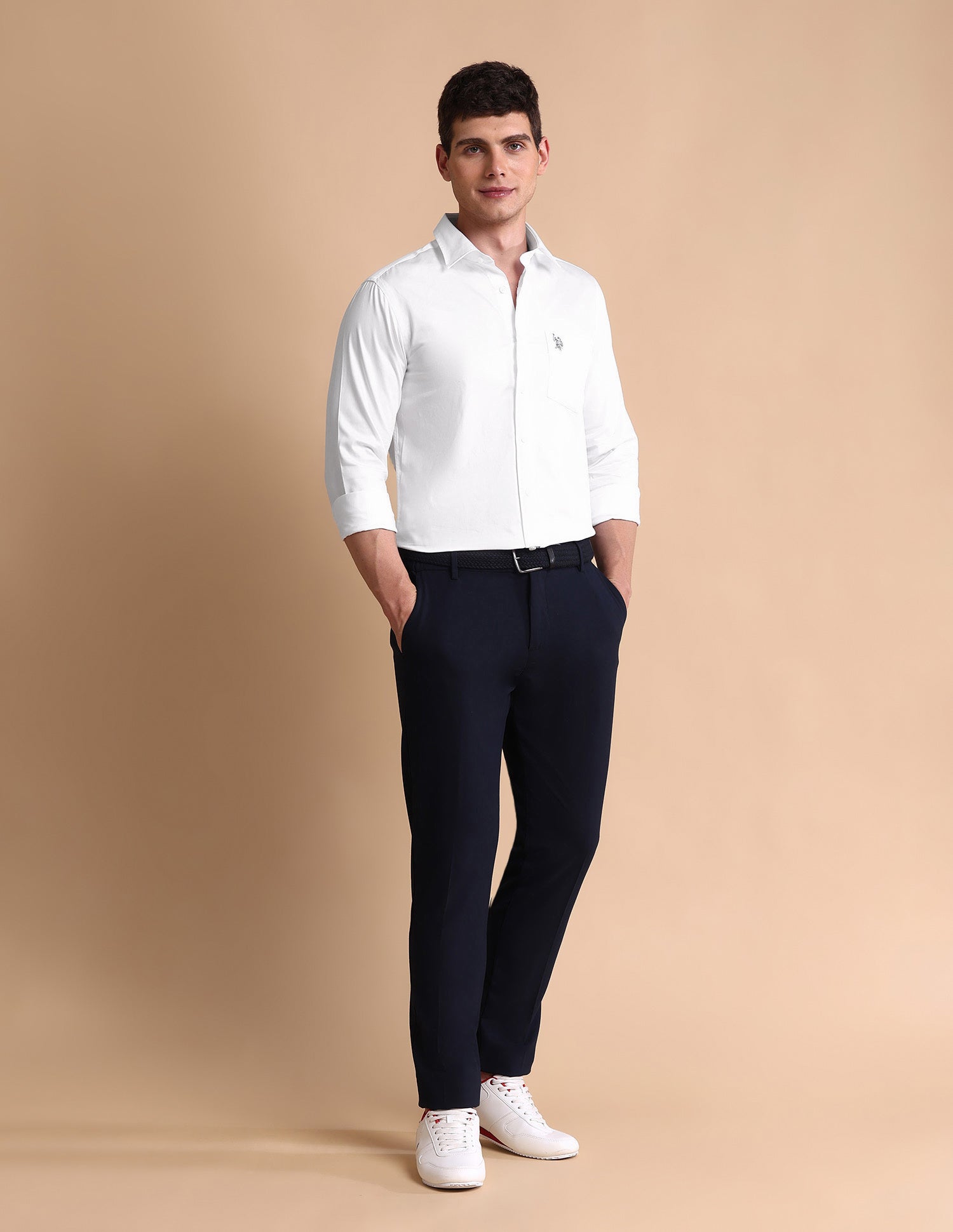 Pure Cotton Tailored Fit Shirt White - U.S. POLO ASSN. | Large