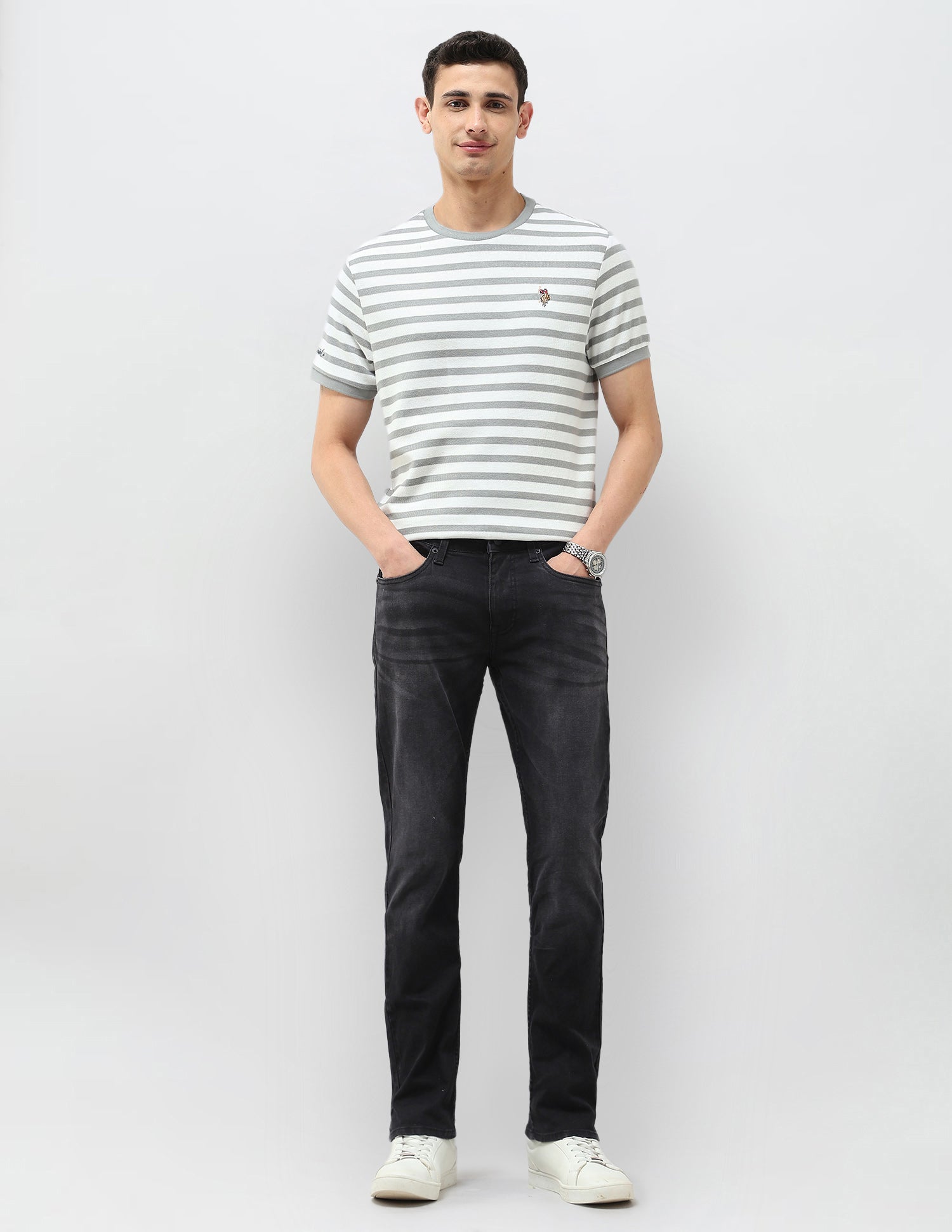 Brandon Slim Tapered Fit Black Jeans Black - U.S. POLO ASSN. | Large